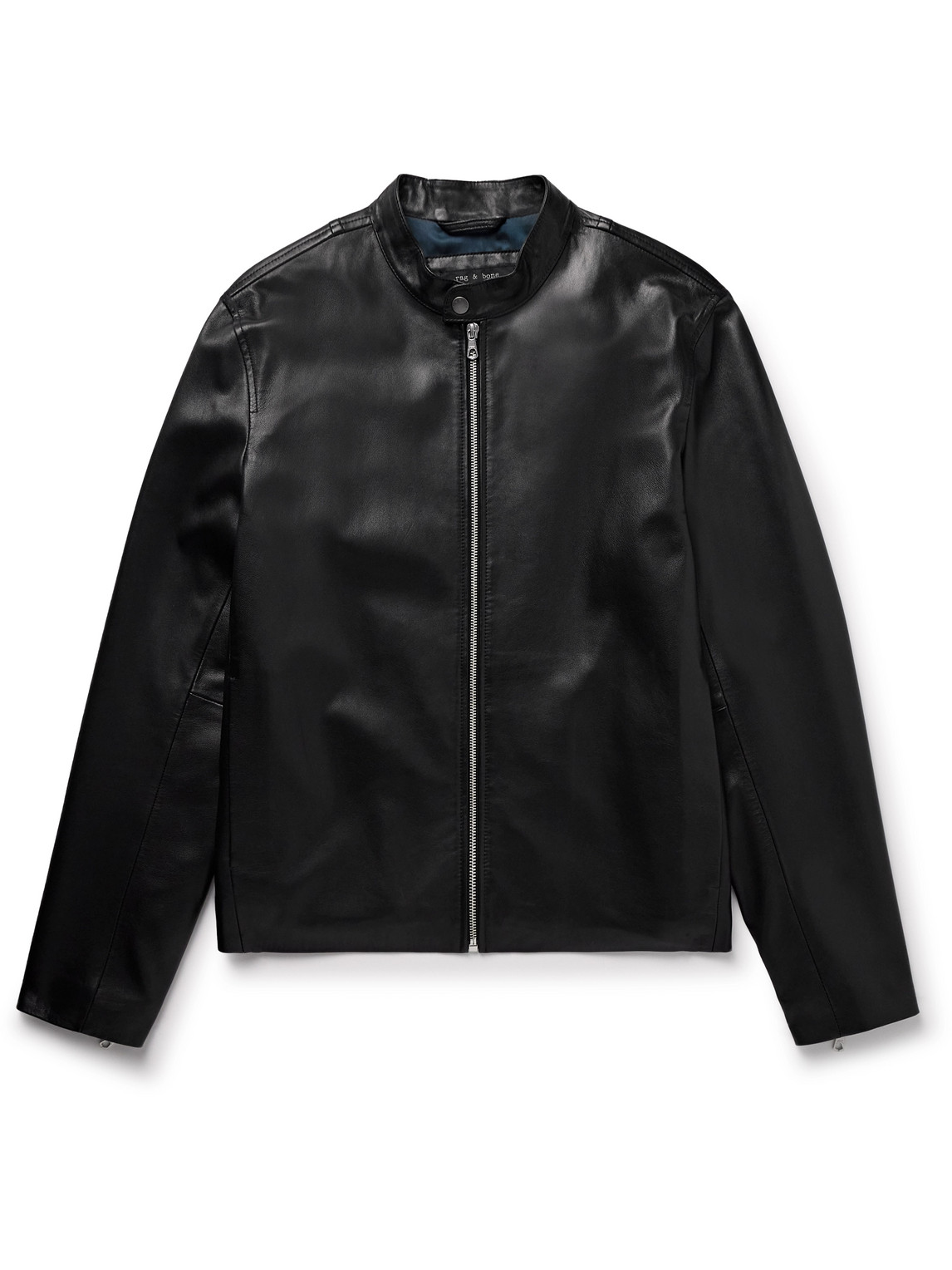 Rag & Bone Black Archive Café Racer Leather Jacket In Black
