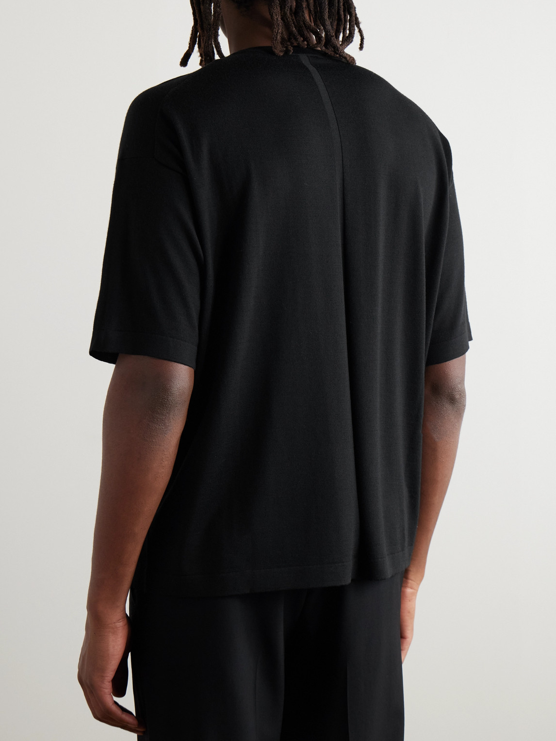 The Row Dlomu Wool-jersey T-shirt In Black