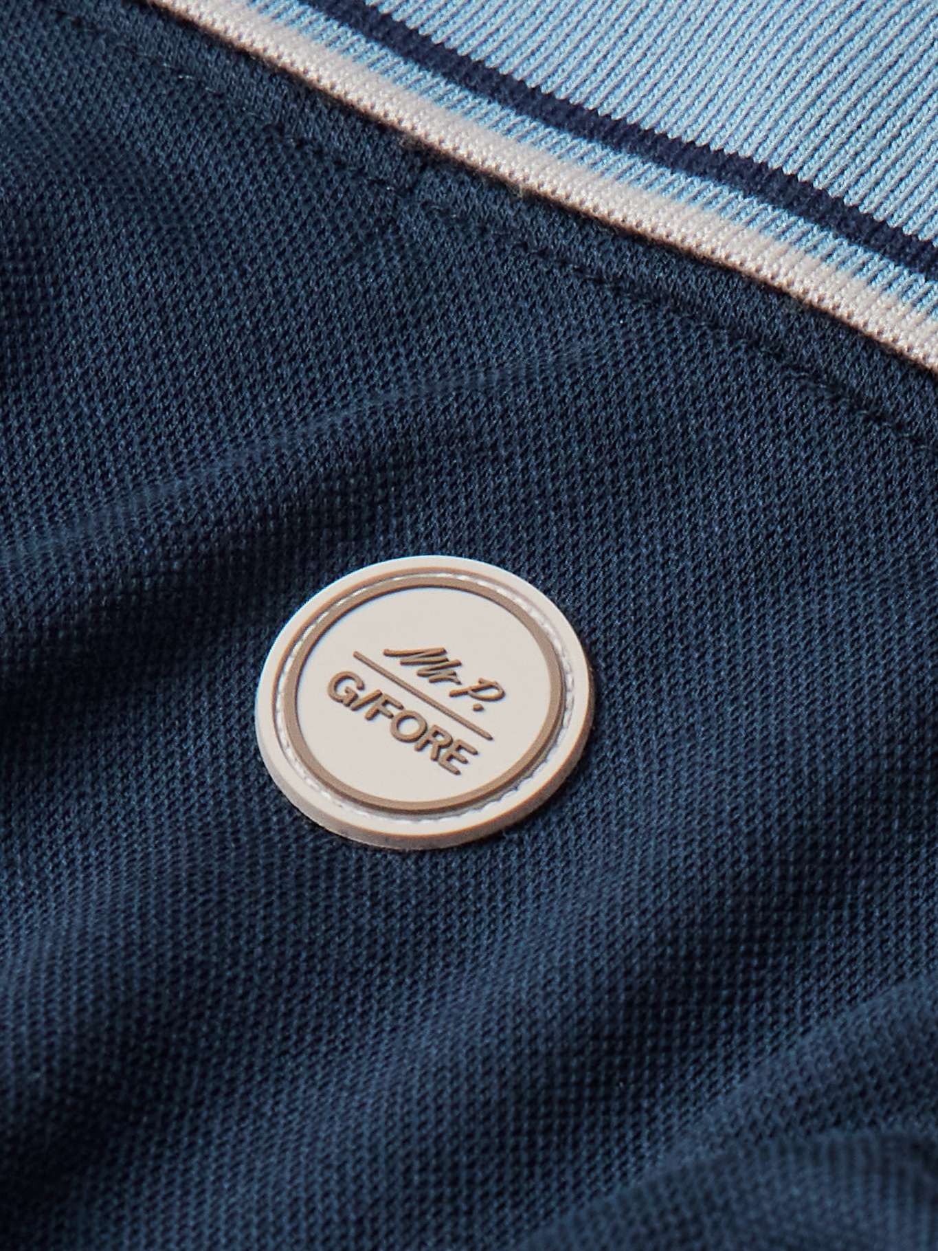 MR P. + G/FORE Golf Striped Logo-Appliquéd Piqué Polo Shirt for Men ...