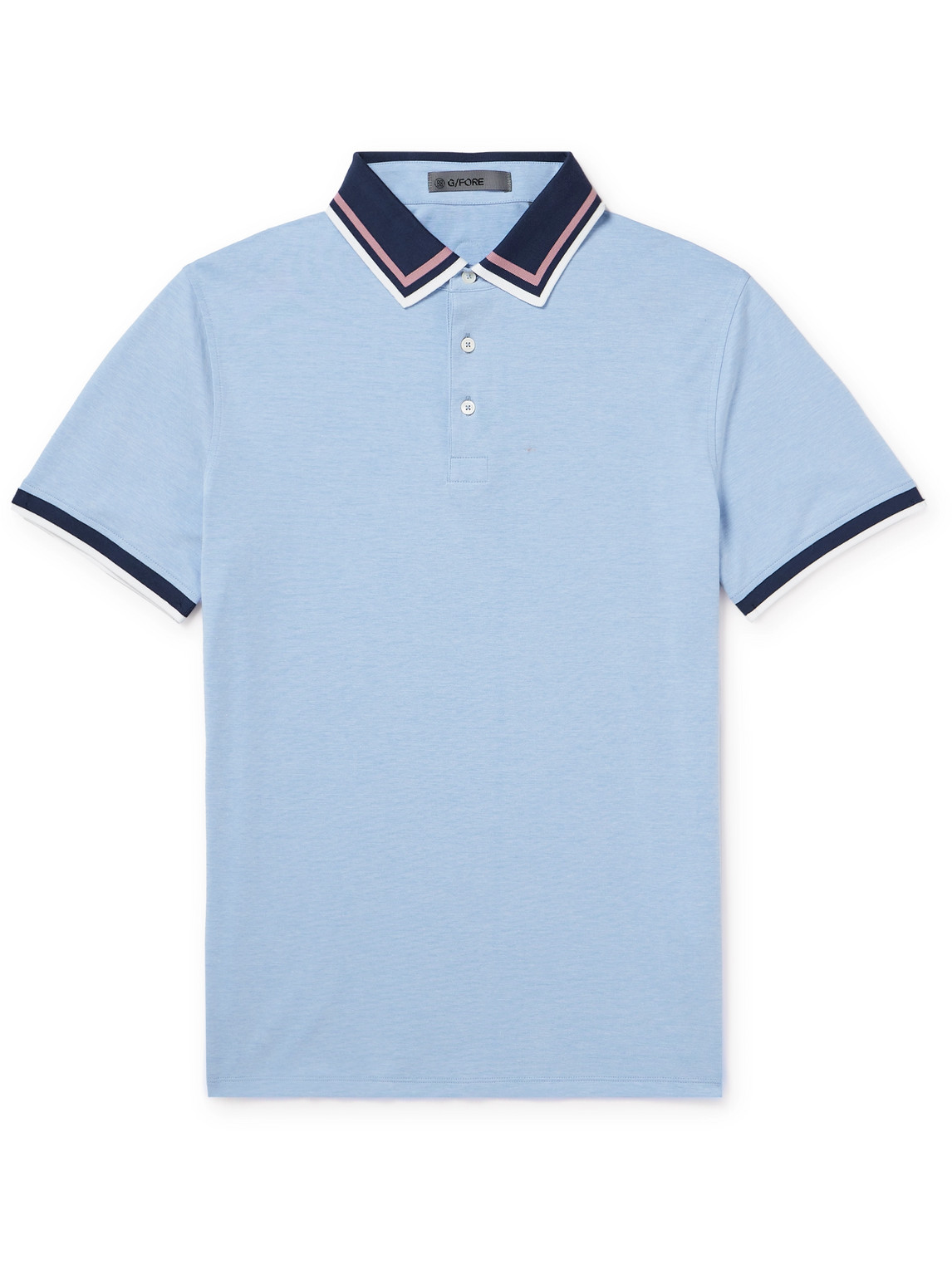 G/FORE Golf Striped Logo-Appliquéd Piqué Polo Shirt