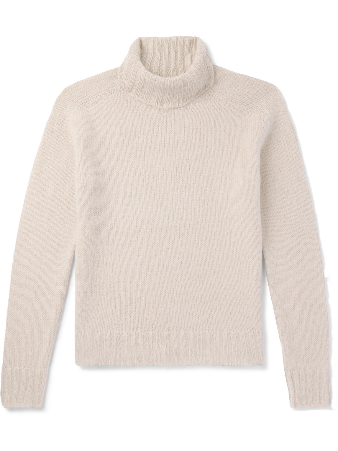 Slim-Fit Brushed Wool-Blend Rollneck Sweater