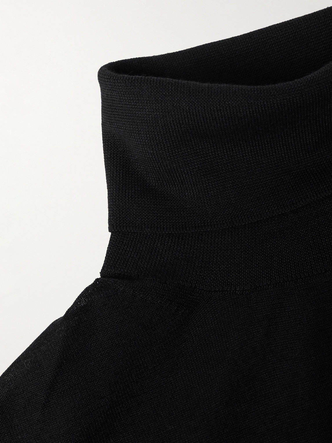 Shop Tom Ford Cashmere And Silk-blend Rollneck Sweater In Black
