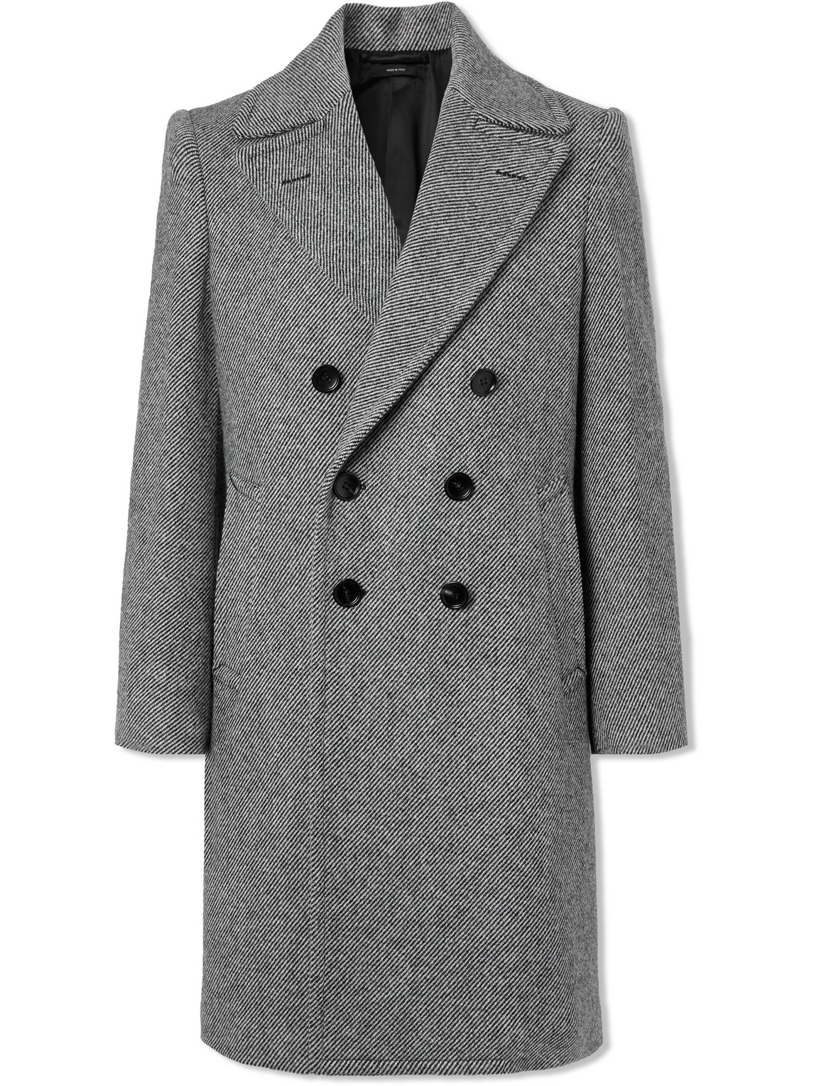 Slim-Fit Double-Breasted Virgin Wool-Twill Coat