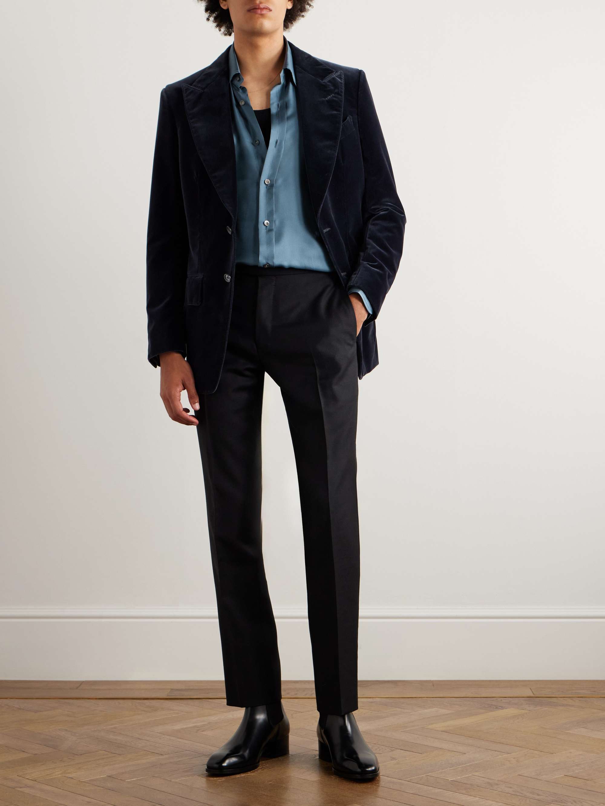 TOM FORD O'Connor Tapered Birdseye Textured-Wool Suit