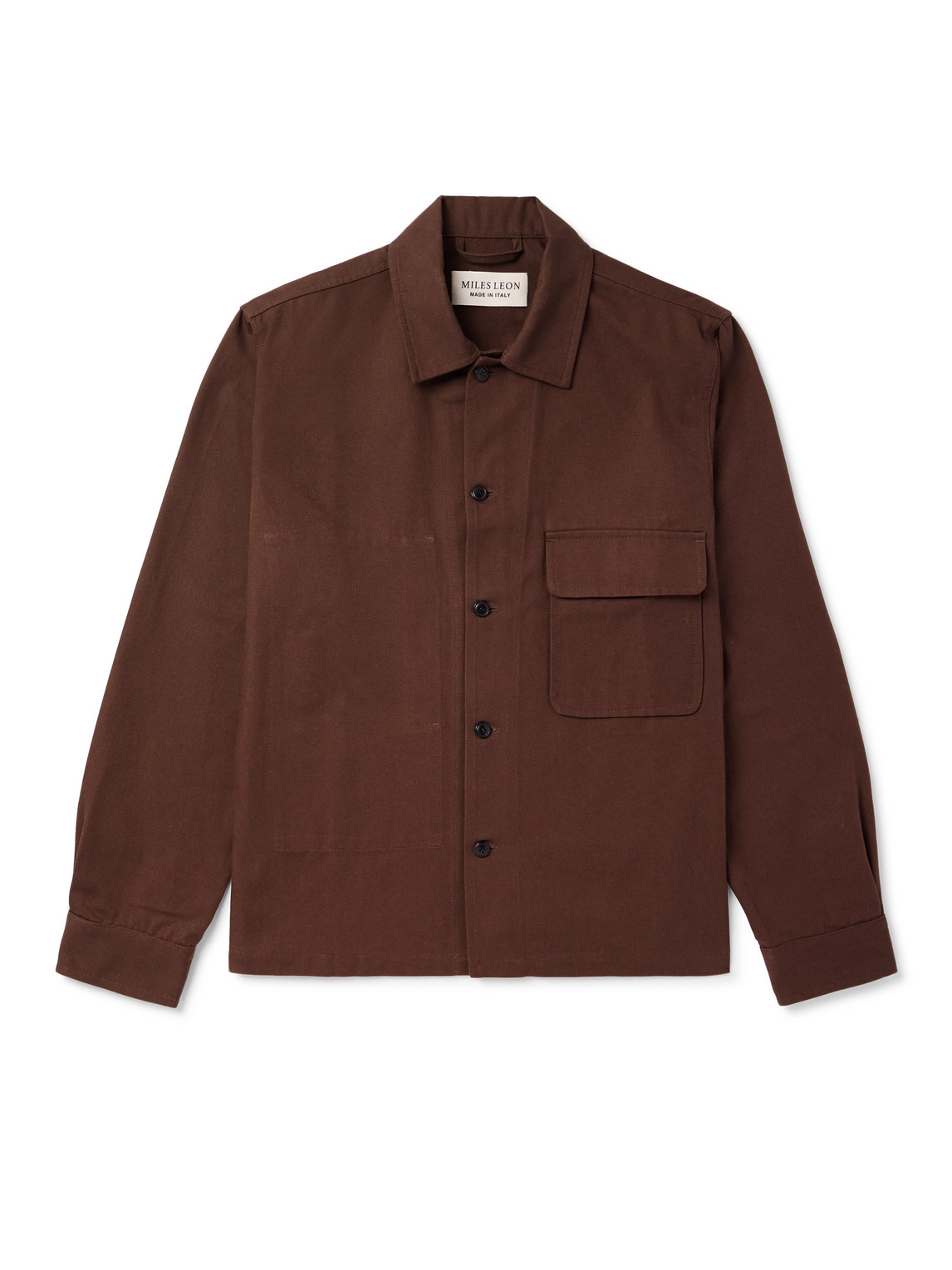 Miles Leon Garden Cotton-canvas Shirt Jacket In Brown