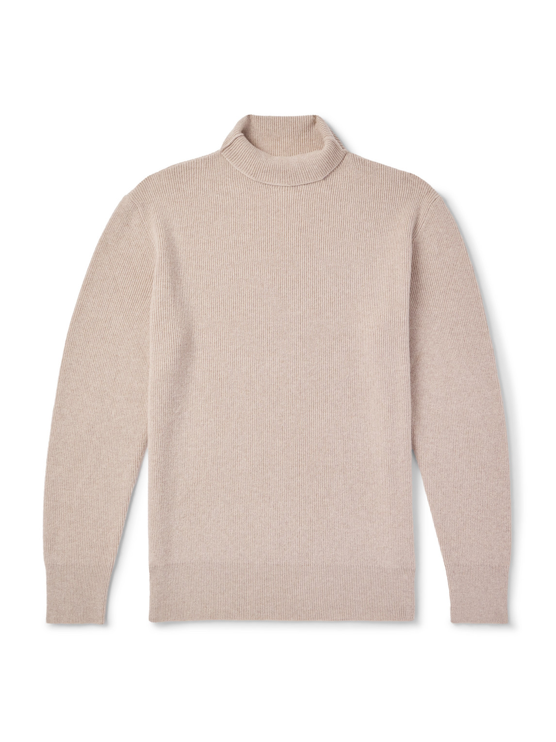 Ribbed Merino Wool and Cashmere-Blend Rollneck Sweater