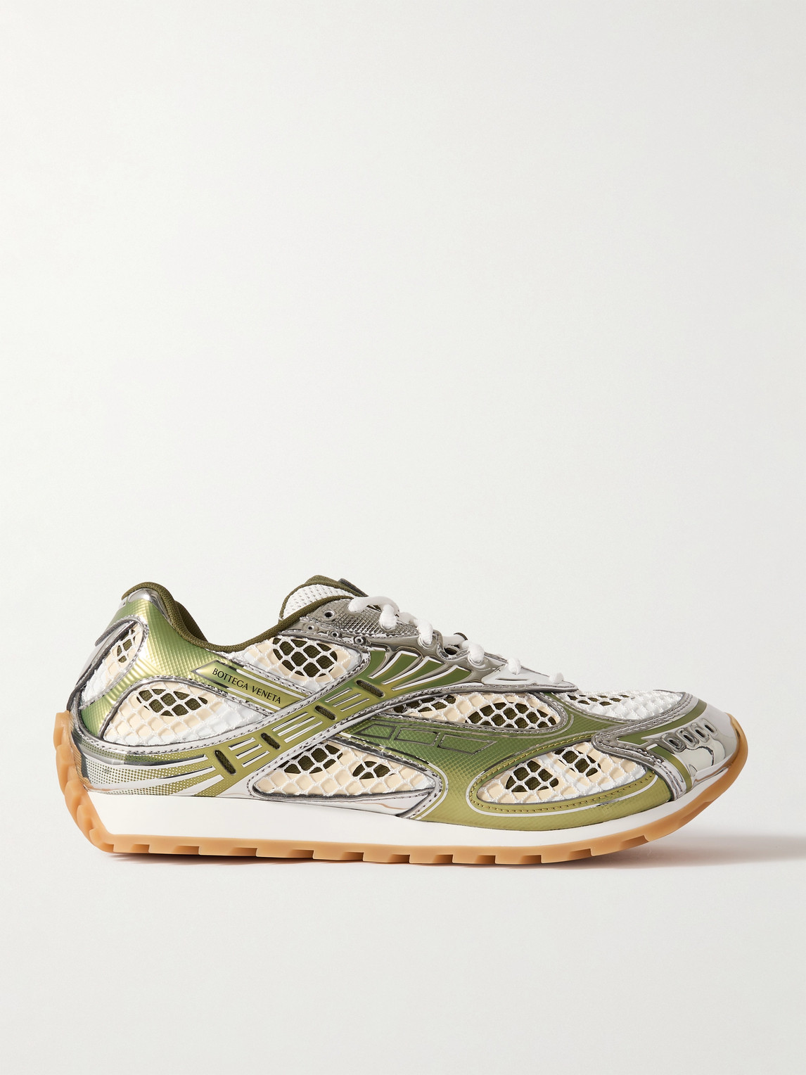 Bottega Veneta Orbit Metallic Rubber and Mesh Sneakers - Men