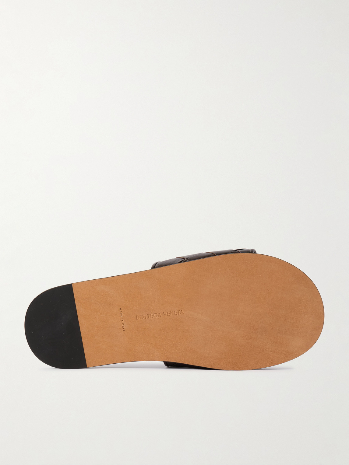 Bottega Veneta Sunday Intrecciato Leather Slides In Brown