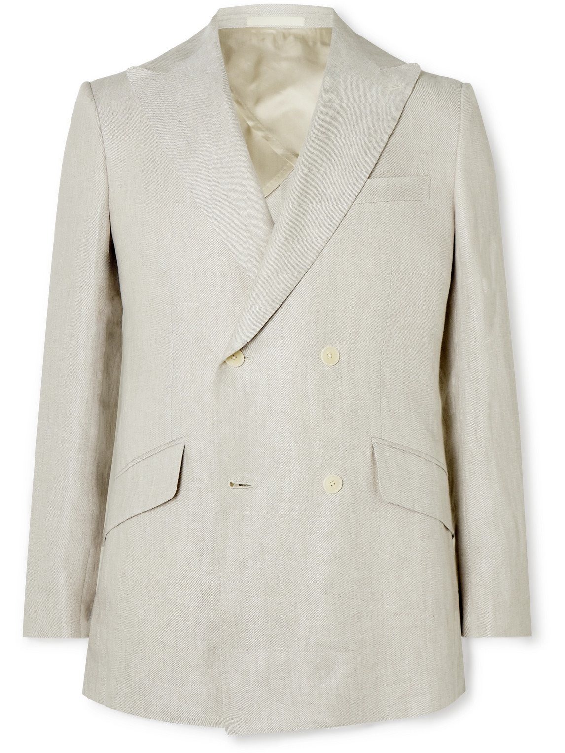 Kingsman Double-breasted Linen Blazer In Neutrals