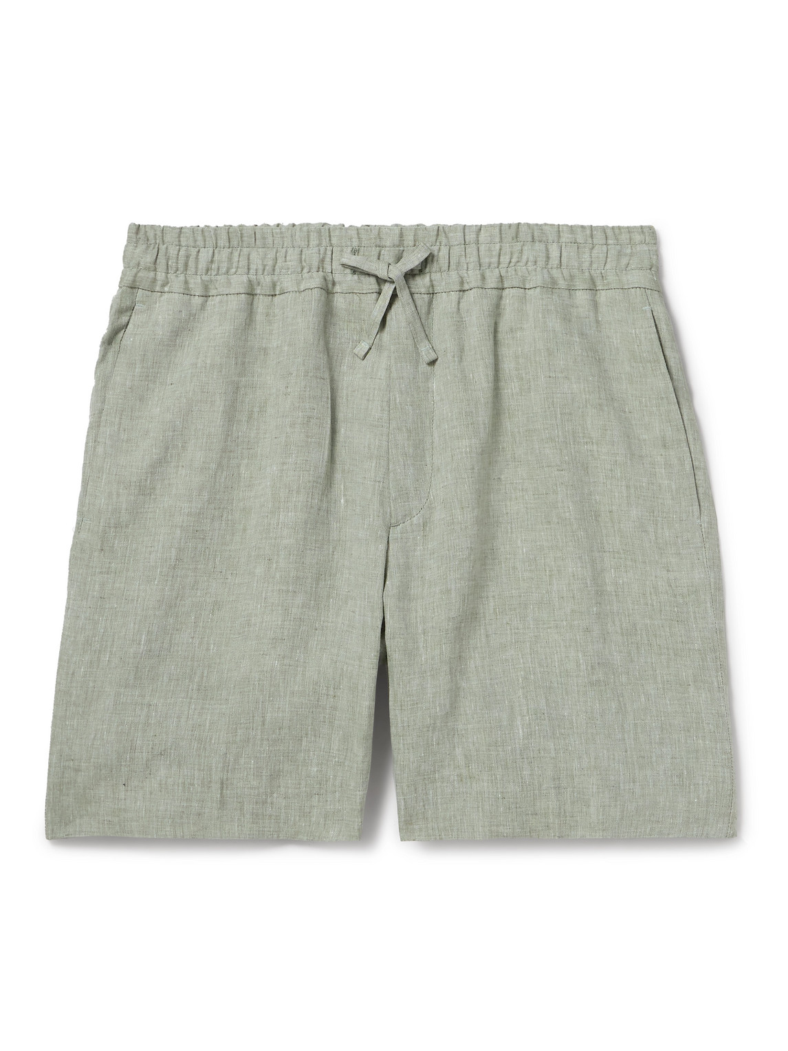 Kingsman Straight-leg Linen Drawstring Shorts In Green