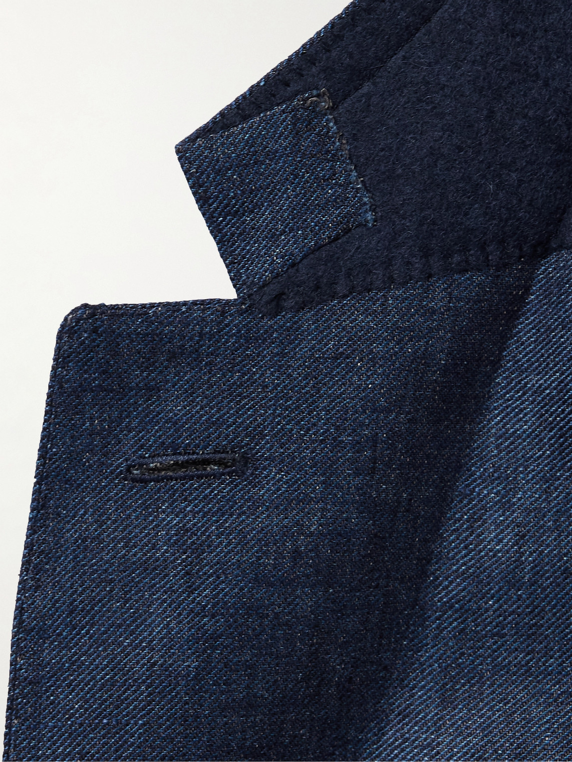 Shop Kingsman Slim-fit Linen Blazer In Blue