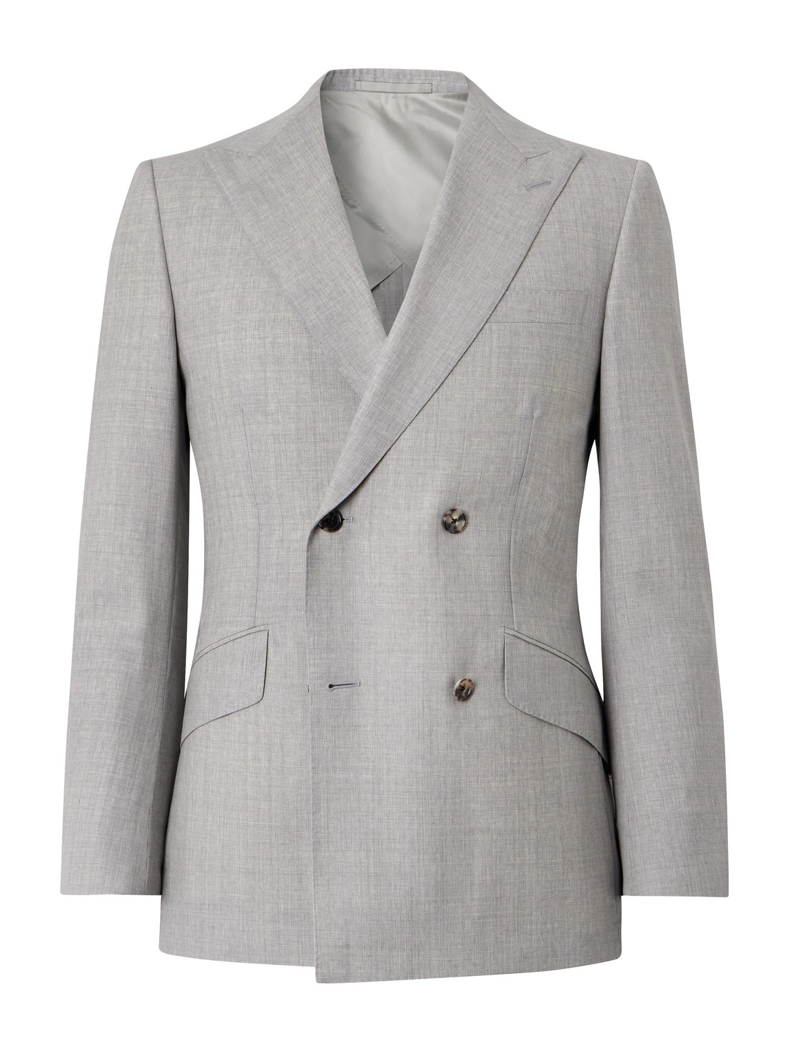 Slim-Fit Double-Breasted Wool Suit Jacket