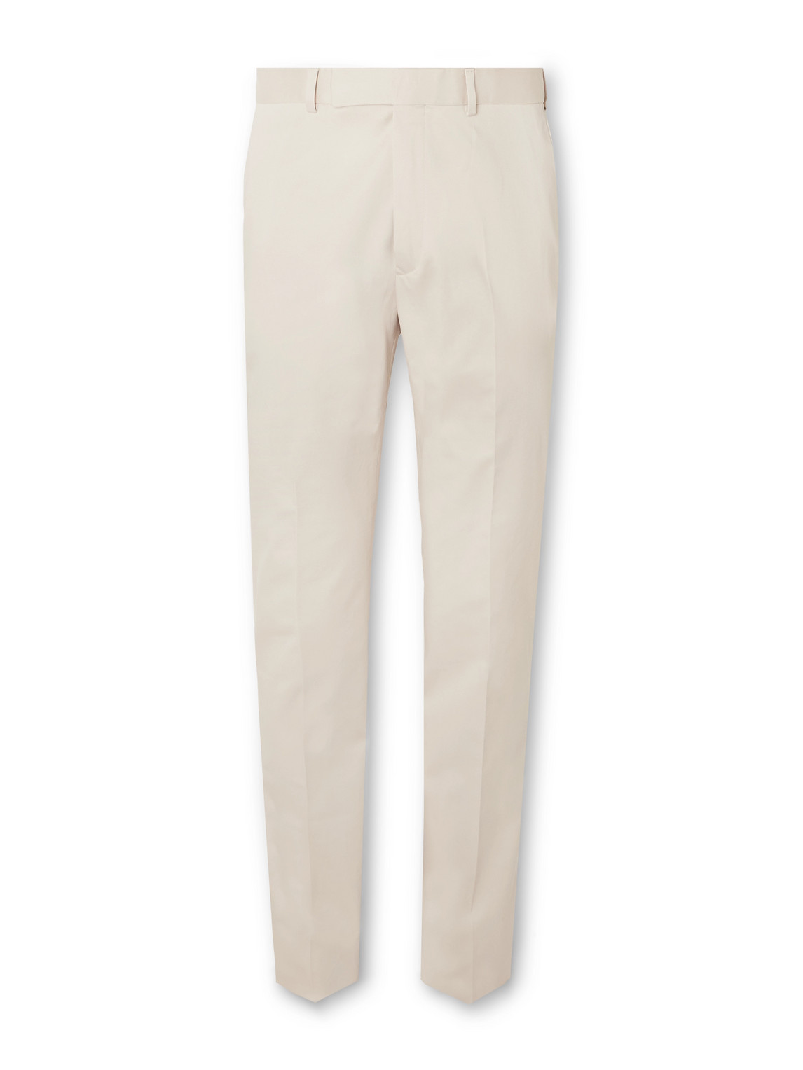 Straight-Leg Cotton-Blend Twill Trousers