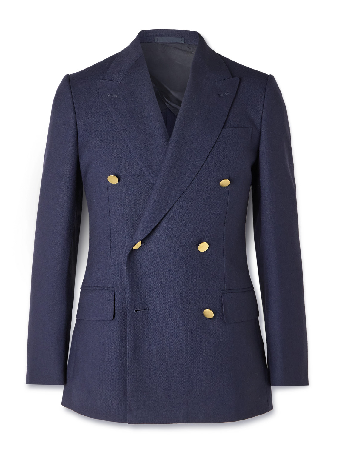 Kingsman Double-breasted Wool Blazer In Blue