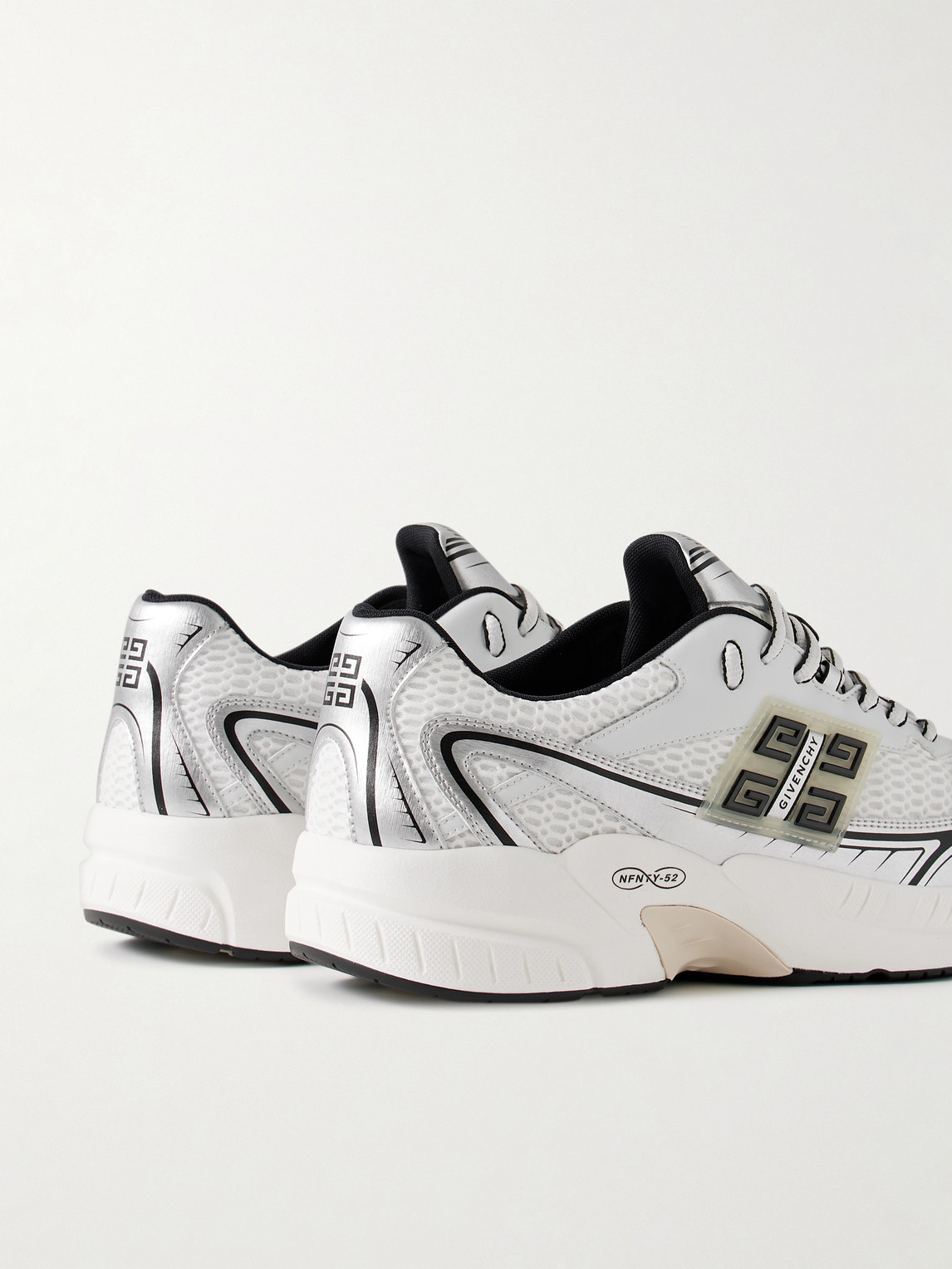 Givenchy White Silvery Polyester Sneakers