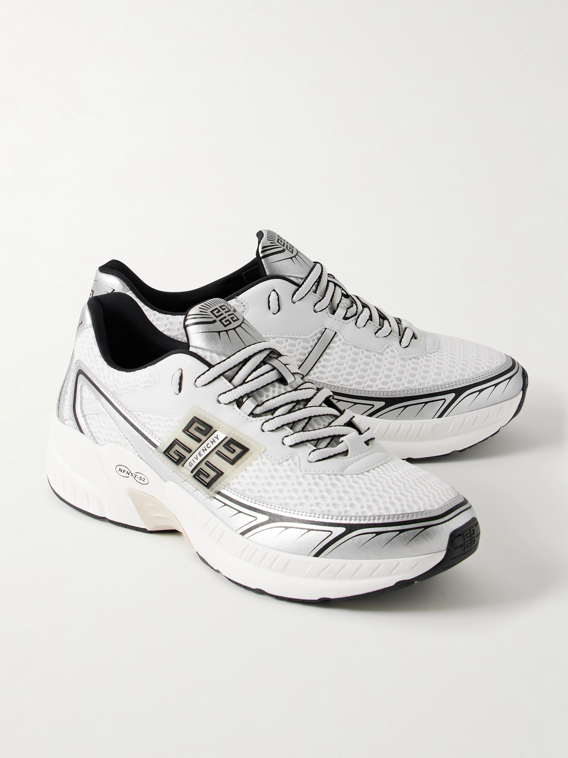 Givenchy White Silvery Polyester Sneakers