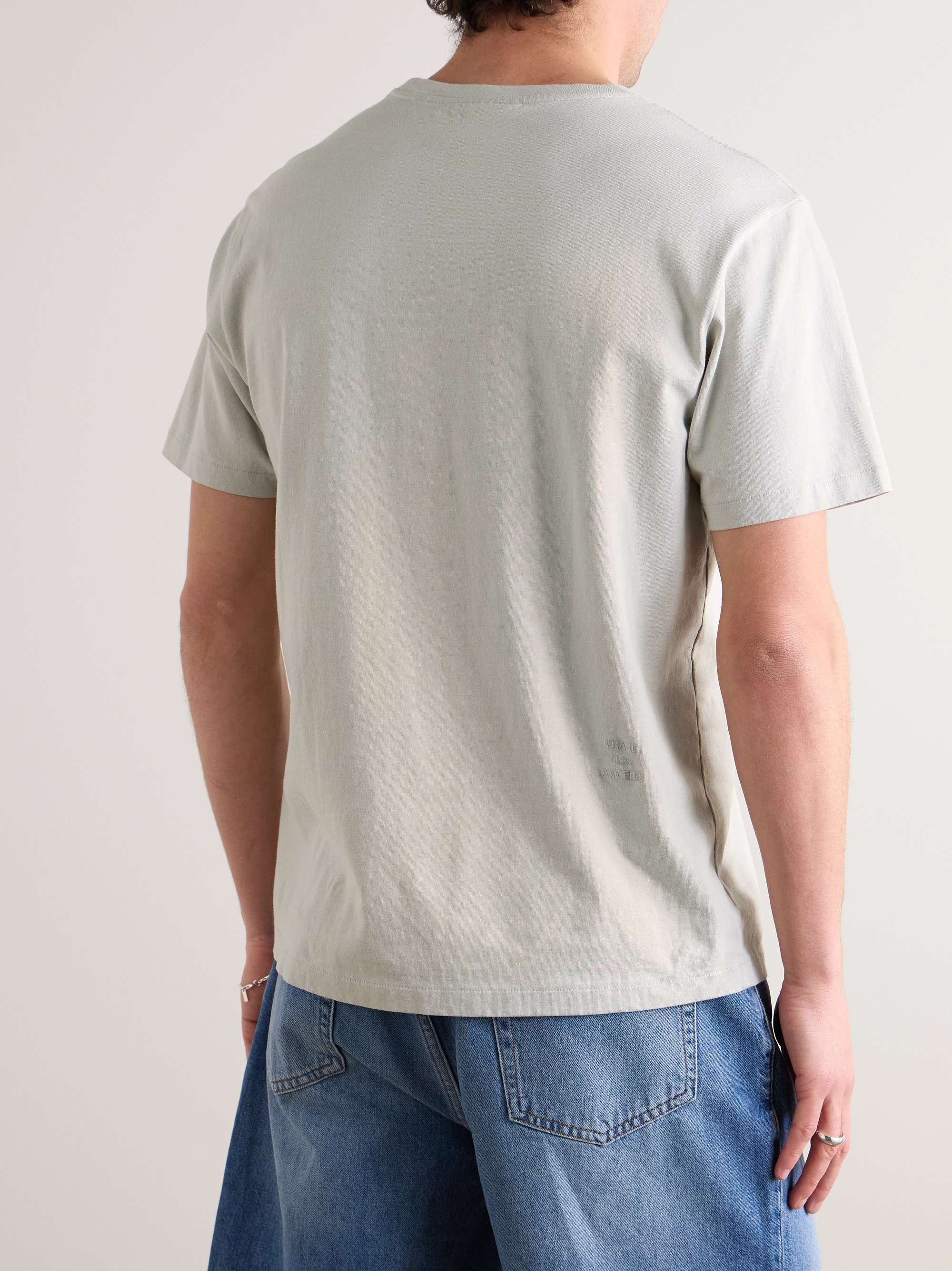 FRAME Logo-Embroidered Cotton-Jersey T-Shirt