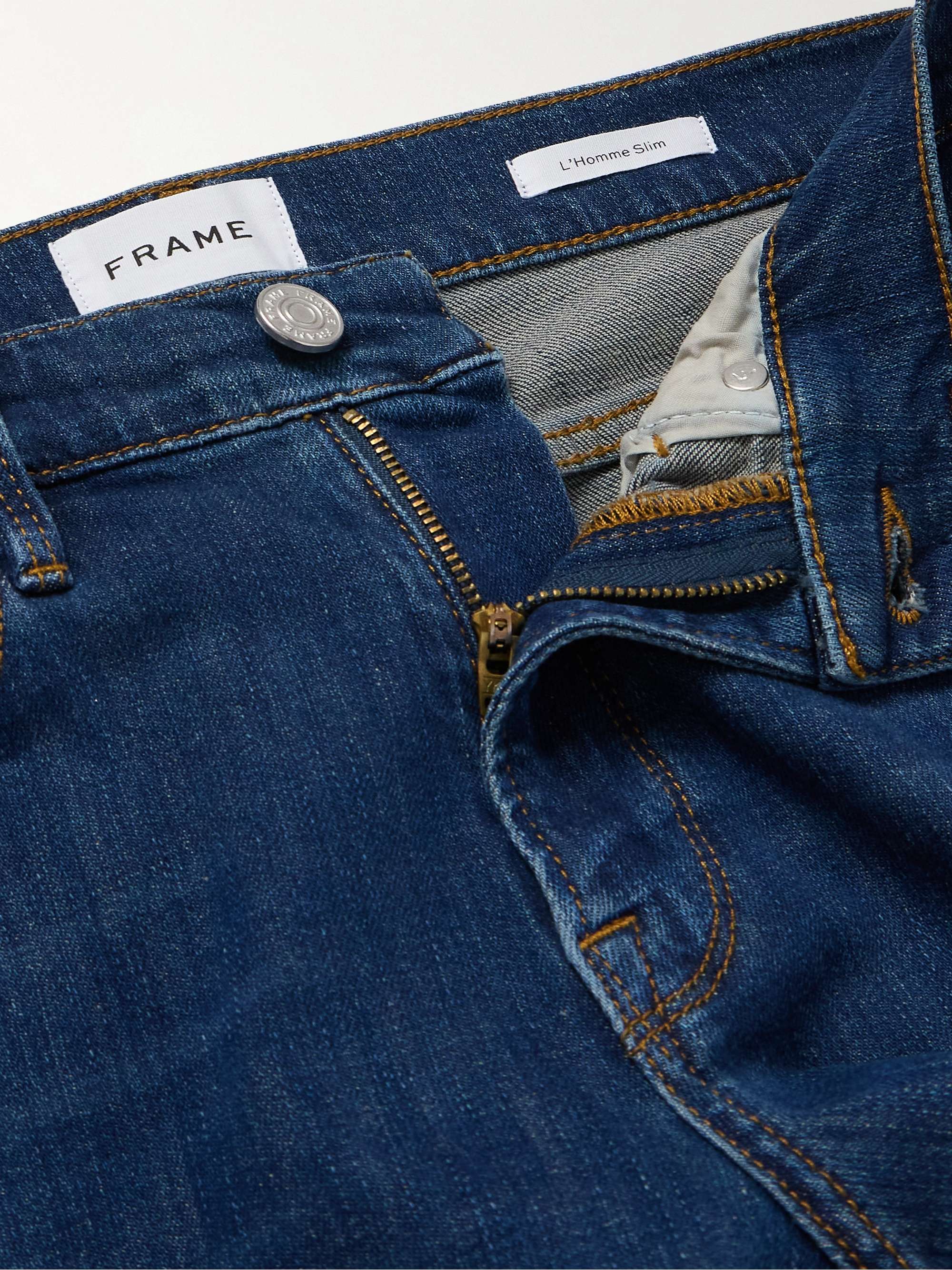 FRAME L'Homme Slim-Fit Dry Denim Jeans