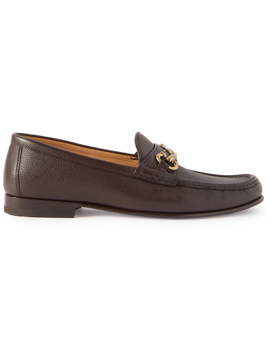 Brunello Cucinelli Horsebit Full-grain Leather Loafers In Brown