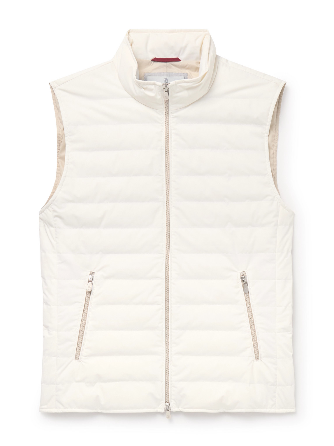 Brunello Cucinelli Quilted Padded Shell Down Gilet In White