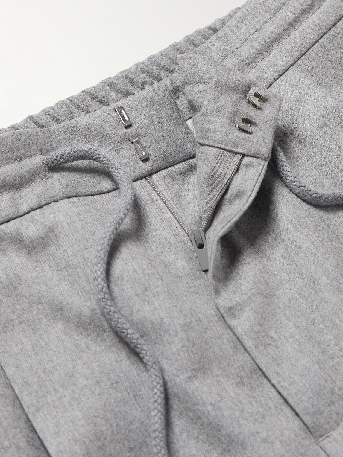 Brunello Cucinelli Pleated Drawstring Trousers In Gray