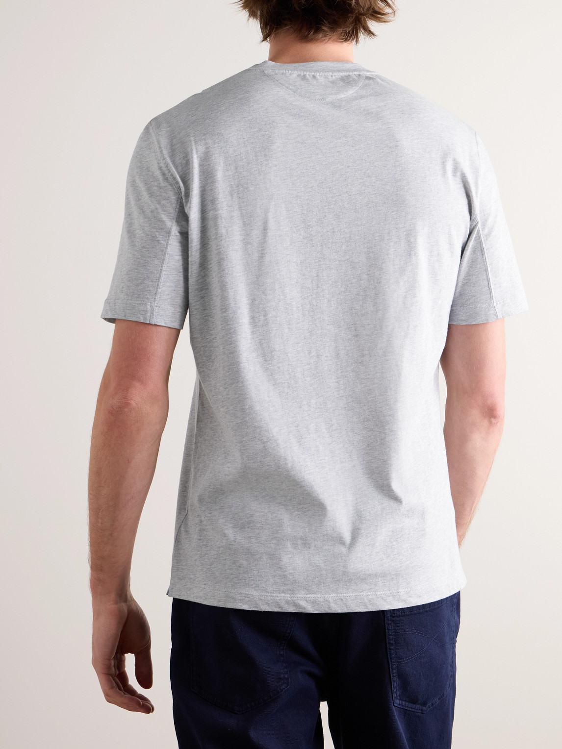 Brunello Cucinelli Cotton-jersey T-shirt In Gray
