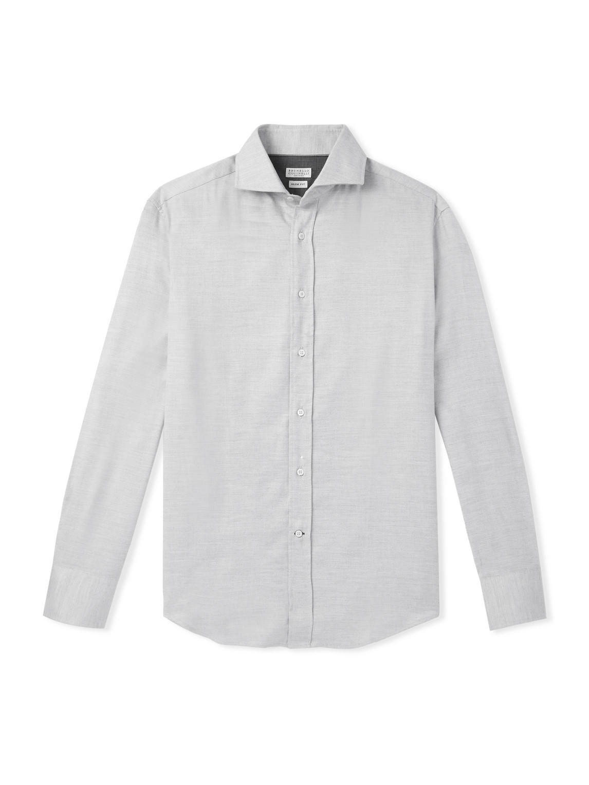 Brunello Cucinelli Herringbone Cotton And Lyocell-blend Flannel Shirt In Unknown