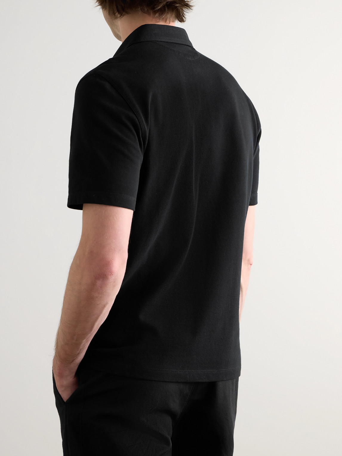 Brunello Cucinelli Layered-effect Polo Shirt In Black