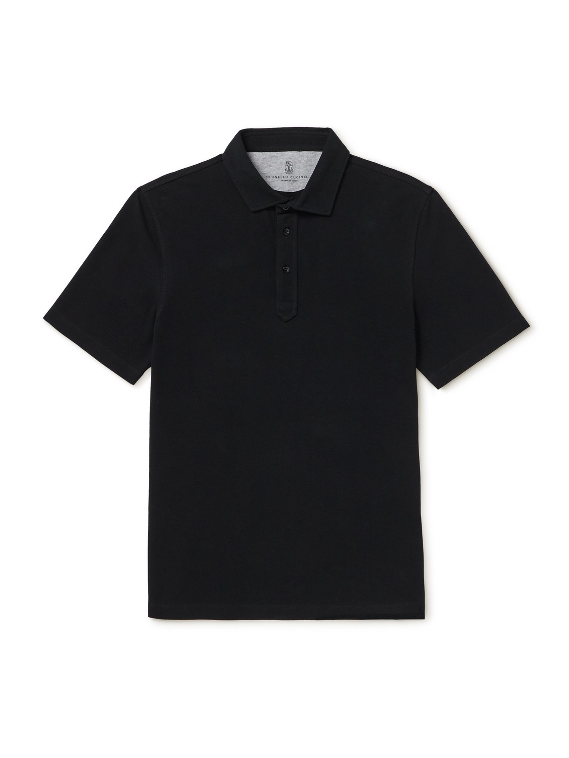 Brunello Cucinelli Layered-effect Polo Shirt In Black