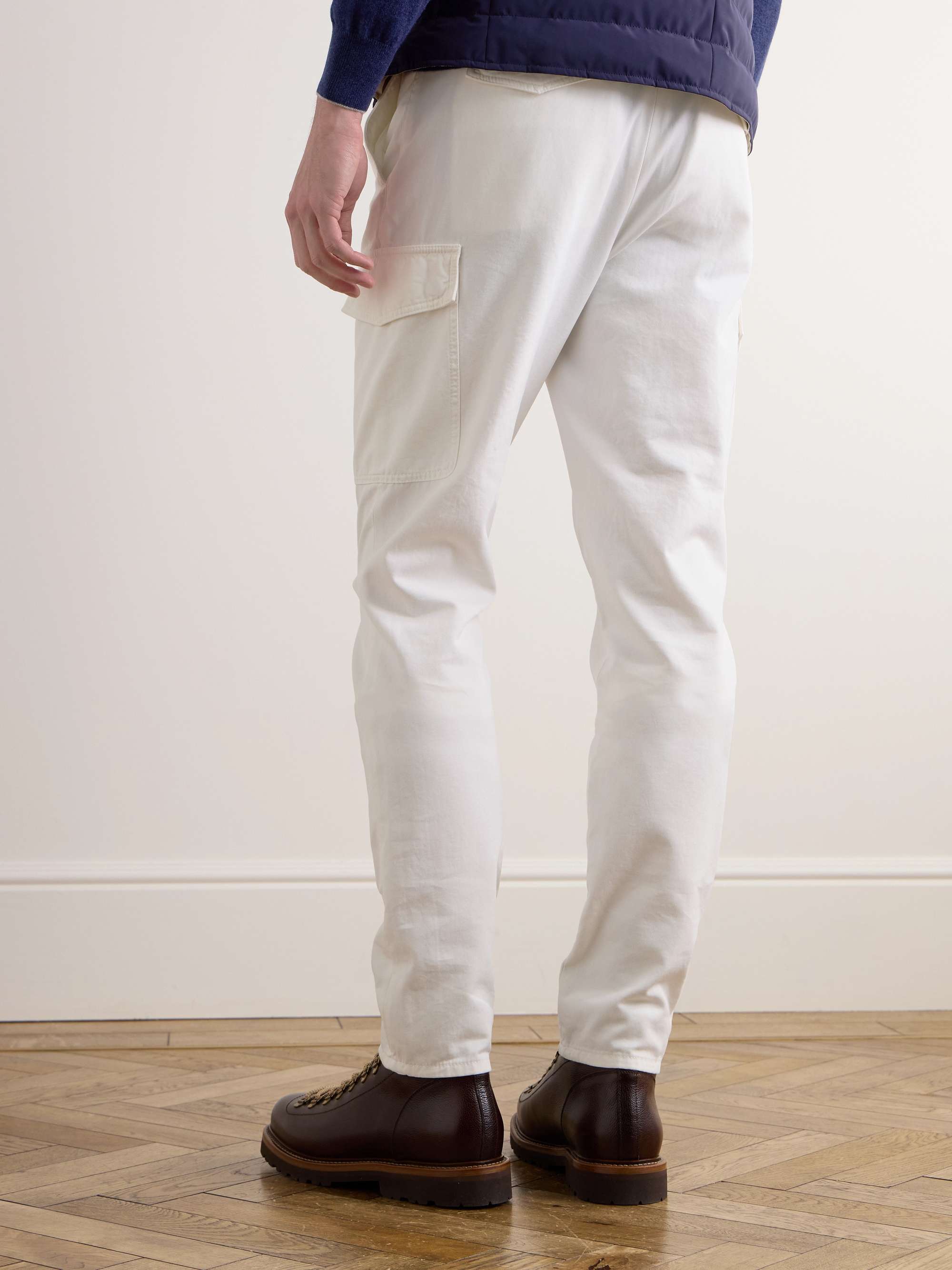 BRUNELLO CUCINELLI Straight-Leg Cotton-Gabardine Cargo Trousers