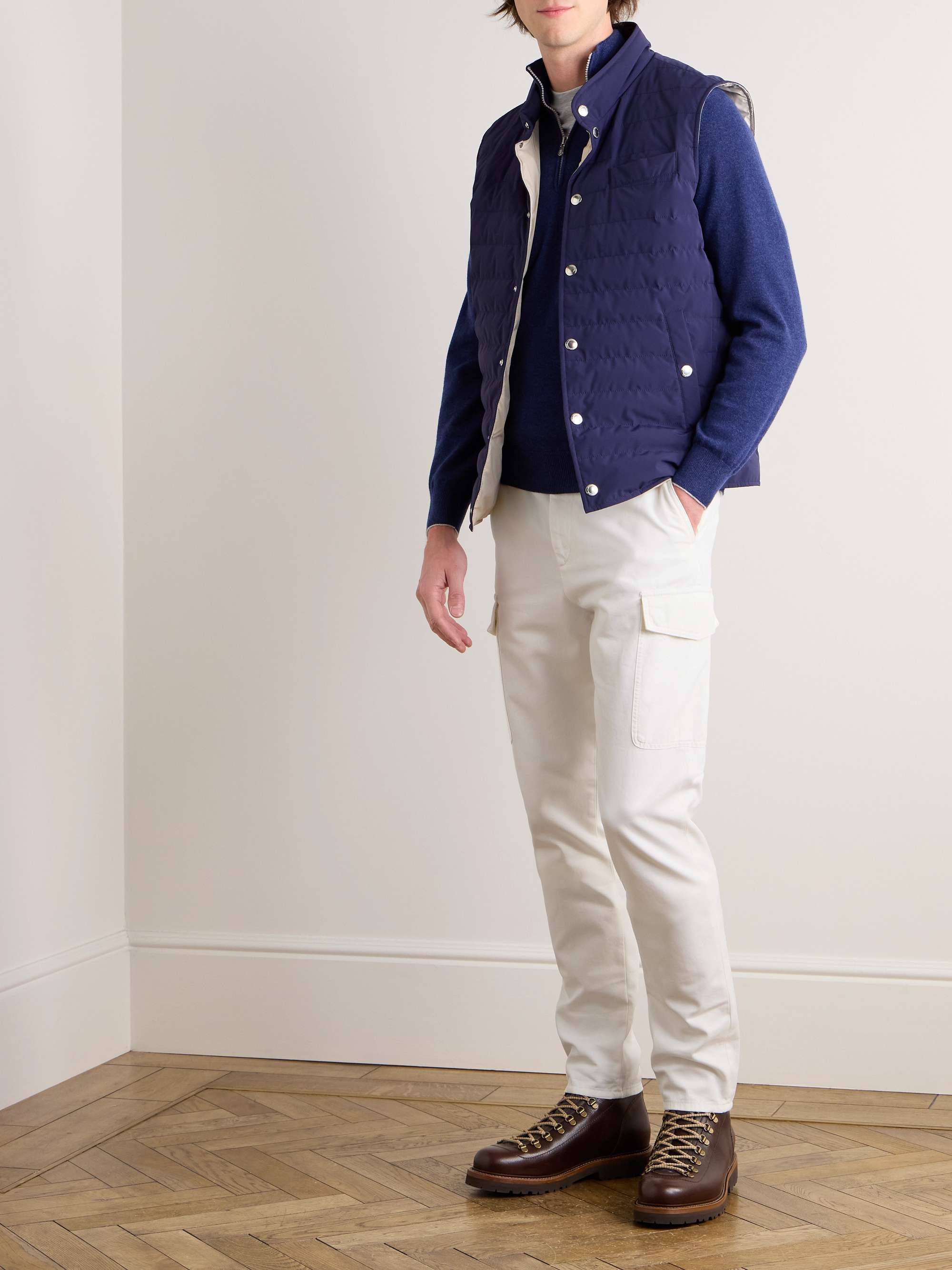 BRUNELLO CUCINELLI Straight-Leg Cotton-Gabardine Cargo Trousers