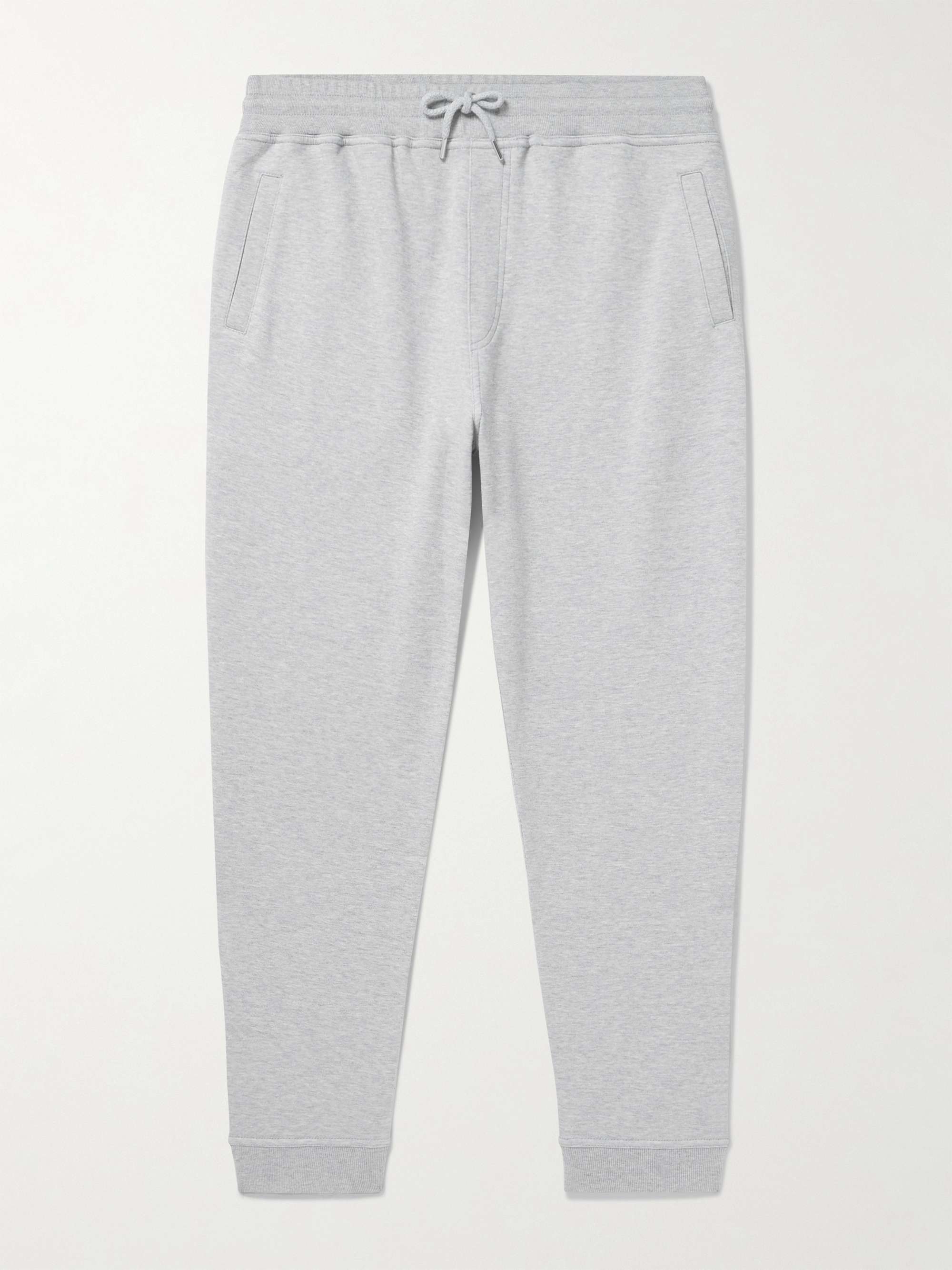 THOM BROWNE Tapered Striped Loopback Cotton Jersey Sweatpants for Men MR PORTER