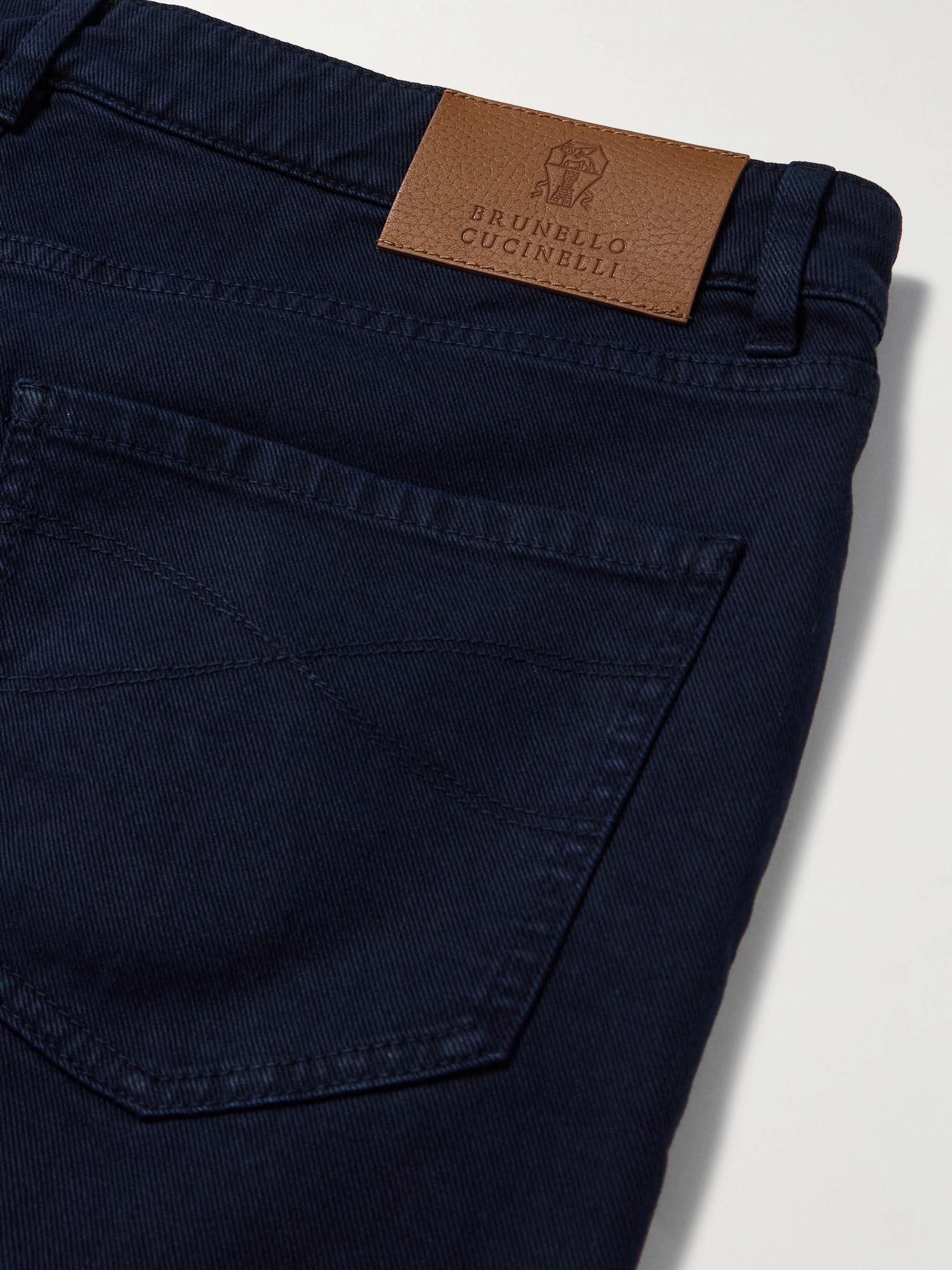 BRUNELLO CUCINELLI Tapered Garment-Dyed Stretch-Cotton Trousers