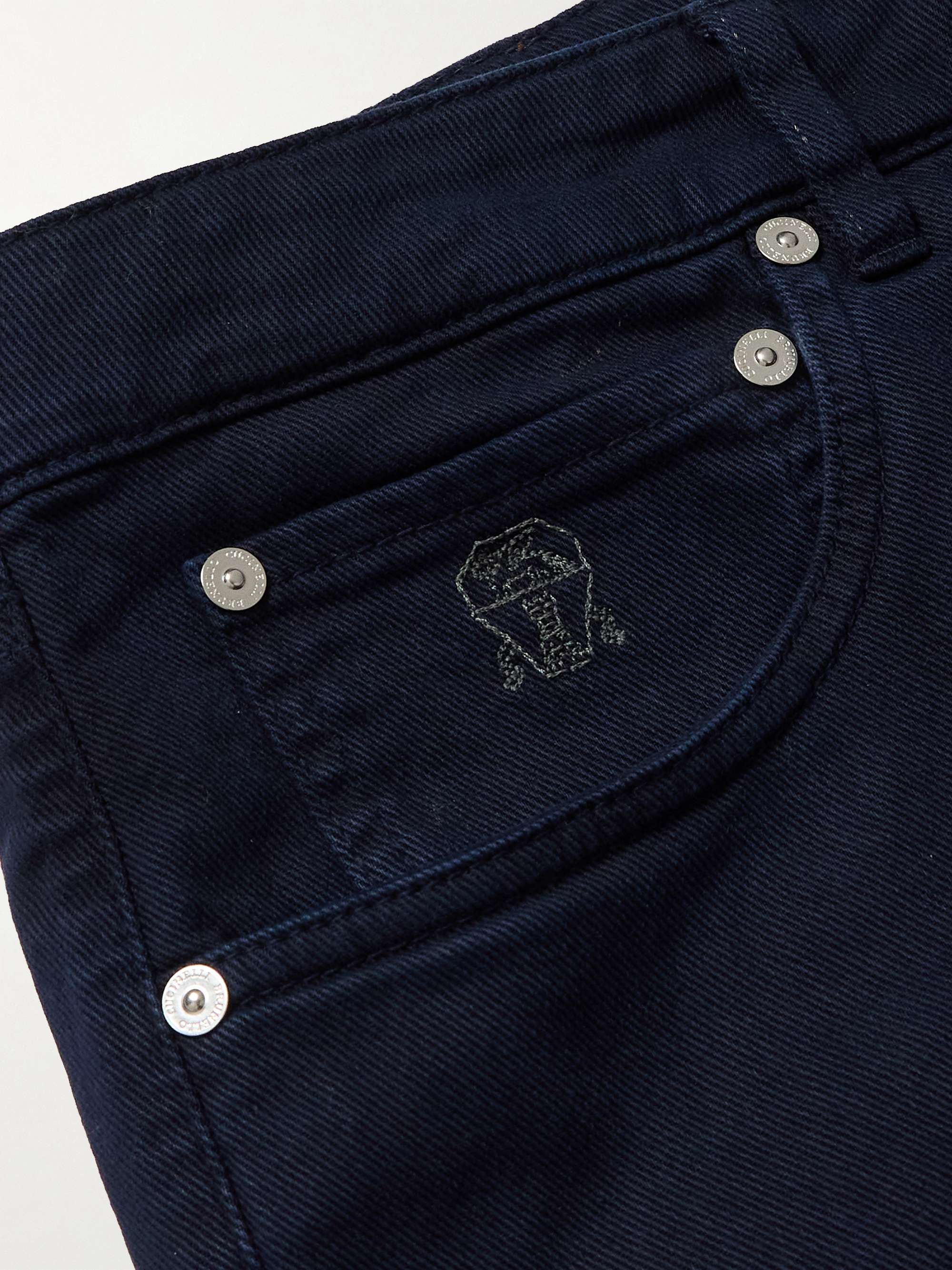 BRUNELLO CUCINELLI Tapered Garment-Dyed Stretch-Cotton Trousers