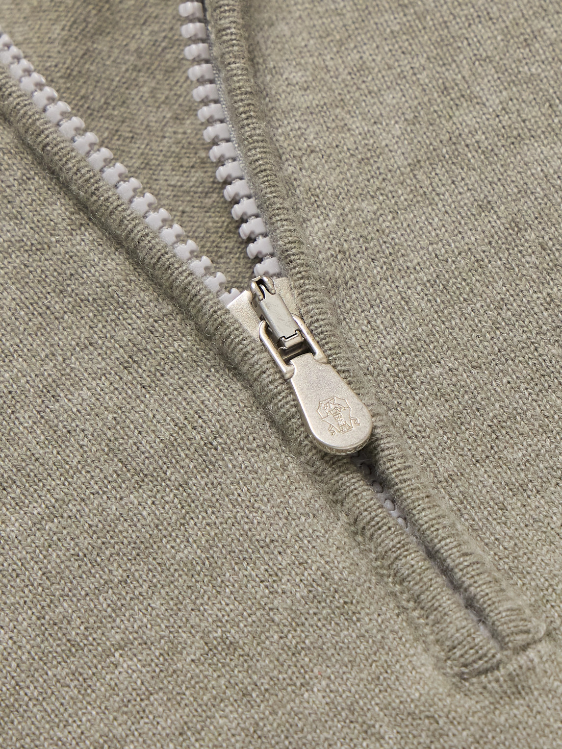Brunello Cucinelli Cashmere Half-zip Sweater In Green