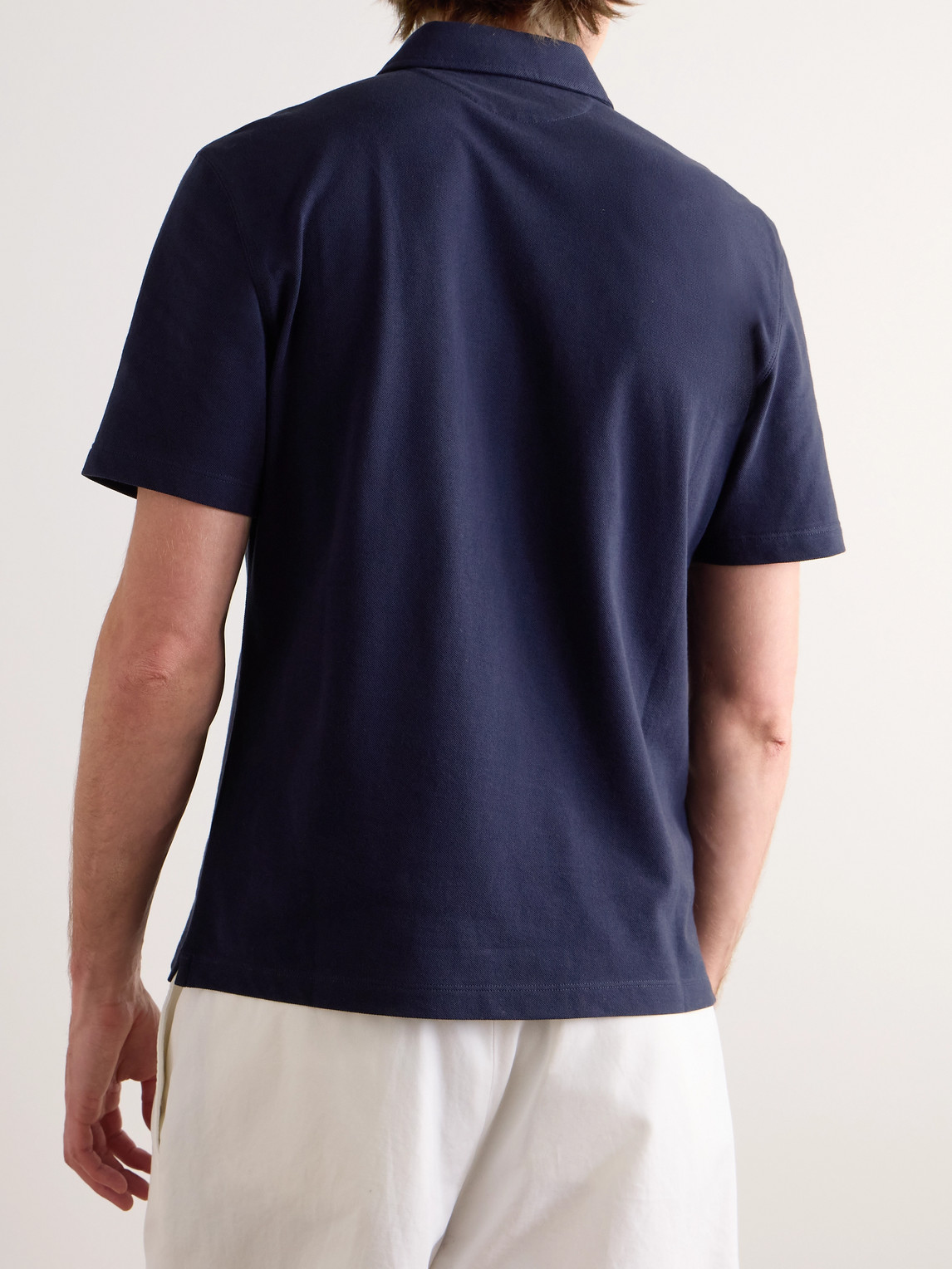 Brunello Cucinelli Classic S/s Cotton Polo In Blue
