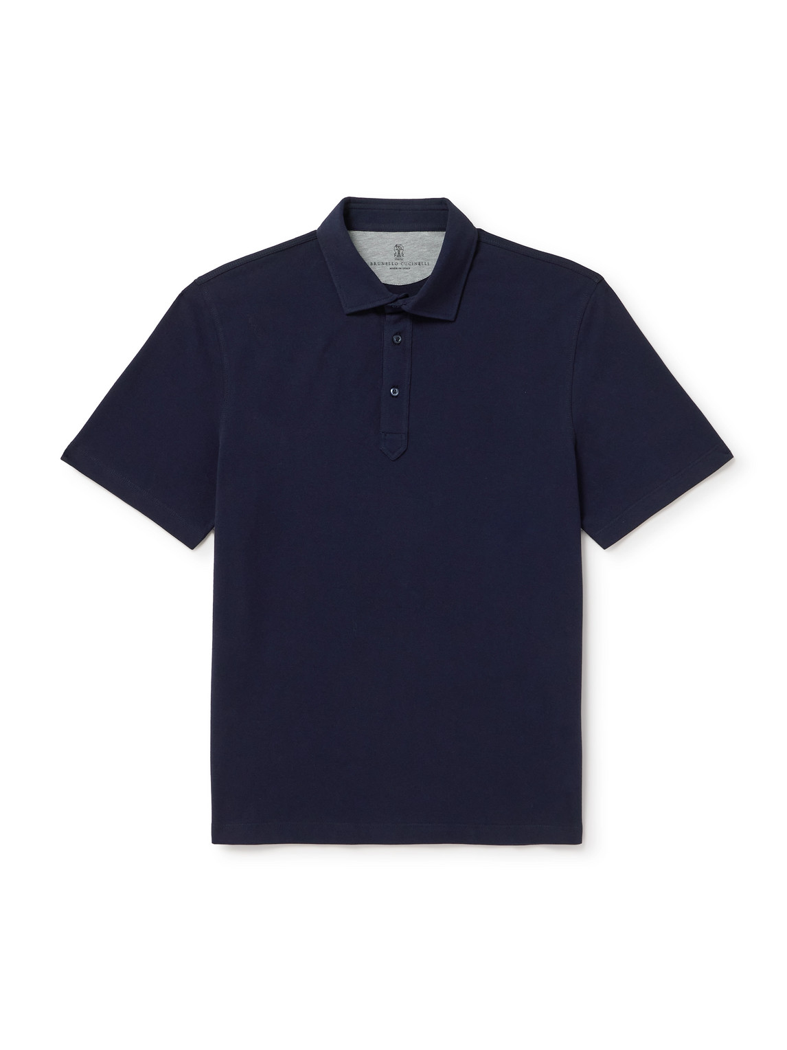 Brunello Cucinelli Classic S/s Cotton Polo In Blue