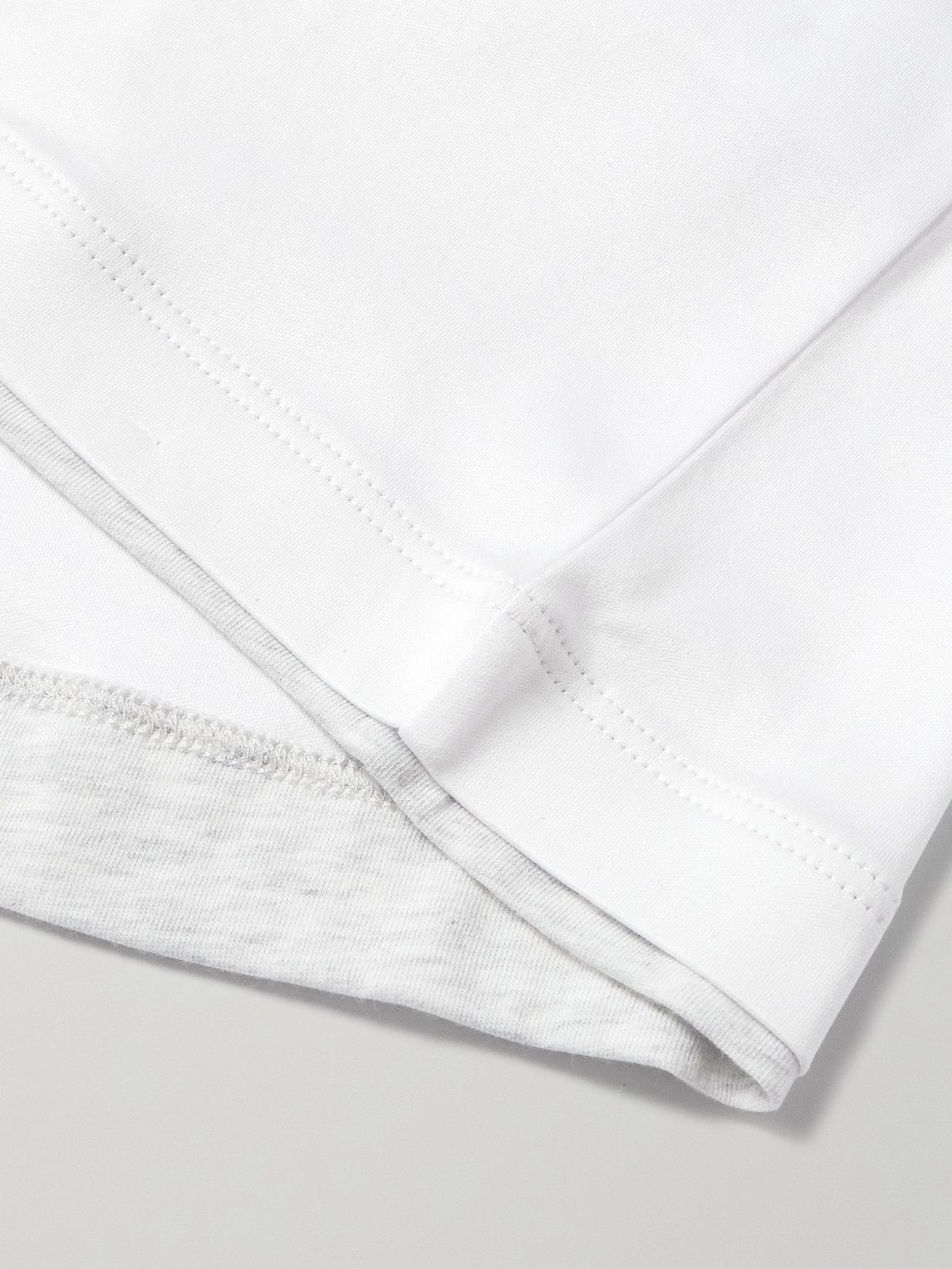Brunello Cucinelli Mock-neck Cotton-jersey T-shirt In White