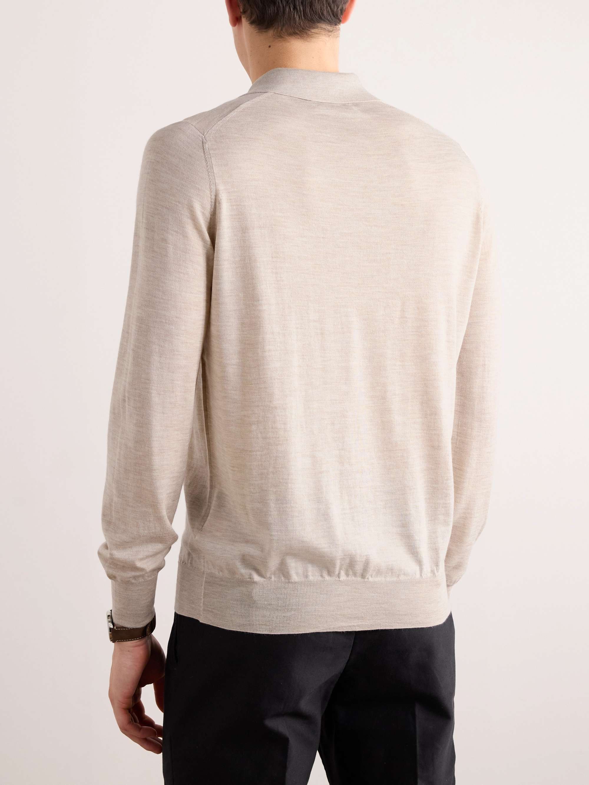 BRUNELLO CUCINELLI Virgin Wool and Cashmere-Blend Polo Shirt
