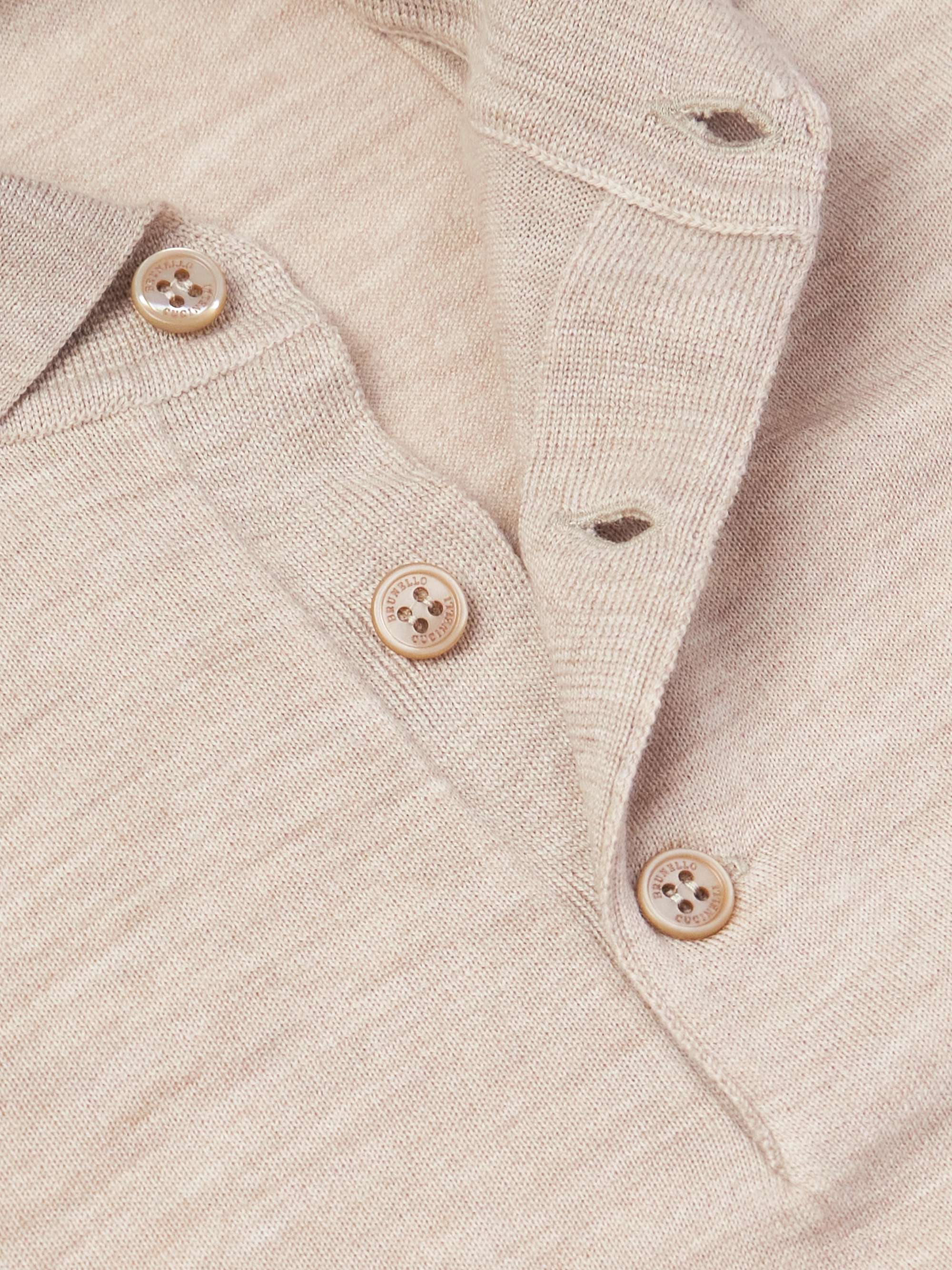BRUNELLO CUCINELLI Virgin Wool and Cashmere-Blend Polo Shirt