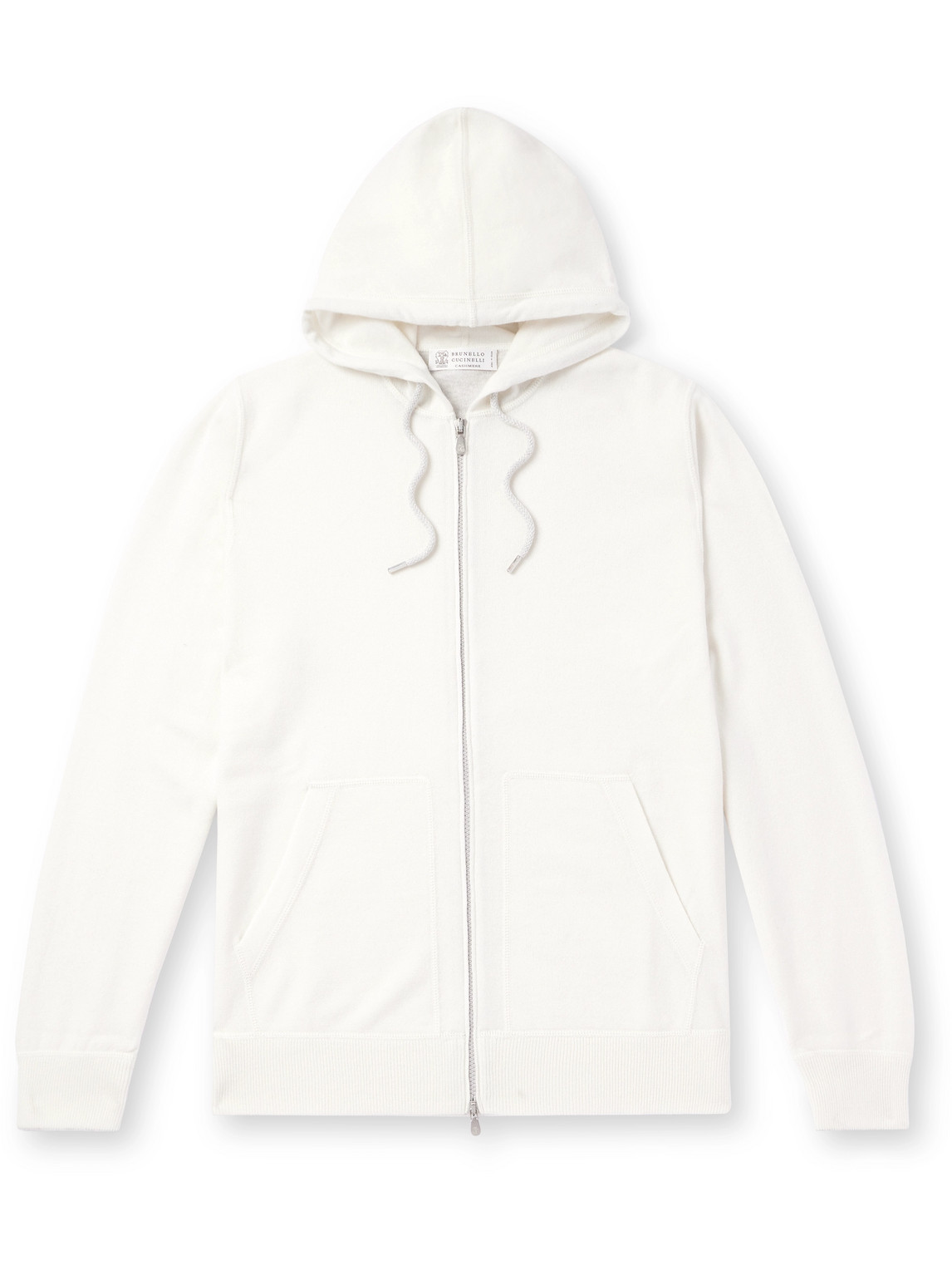 Ribbed Cashmere Zip-Up Hoodie