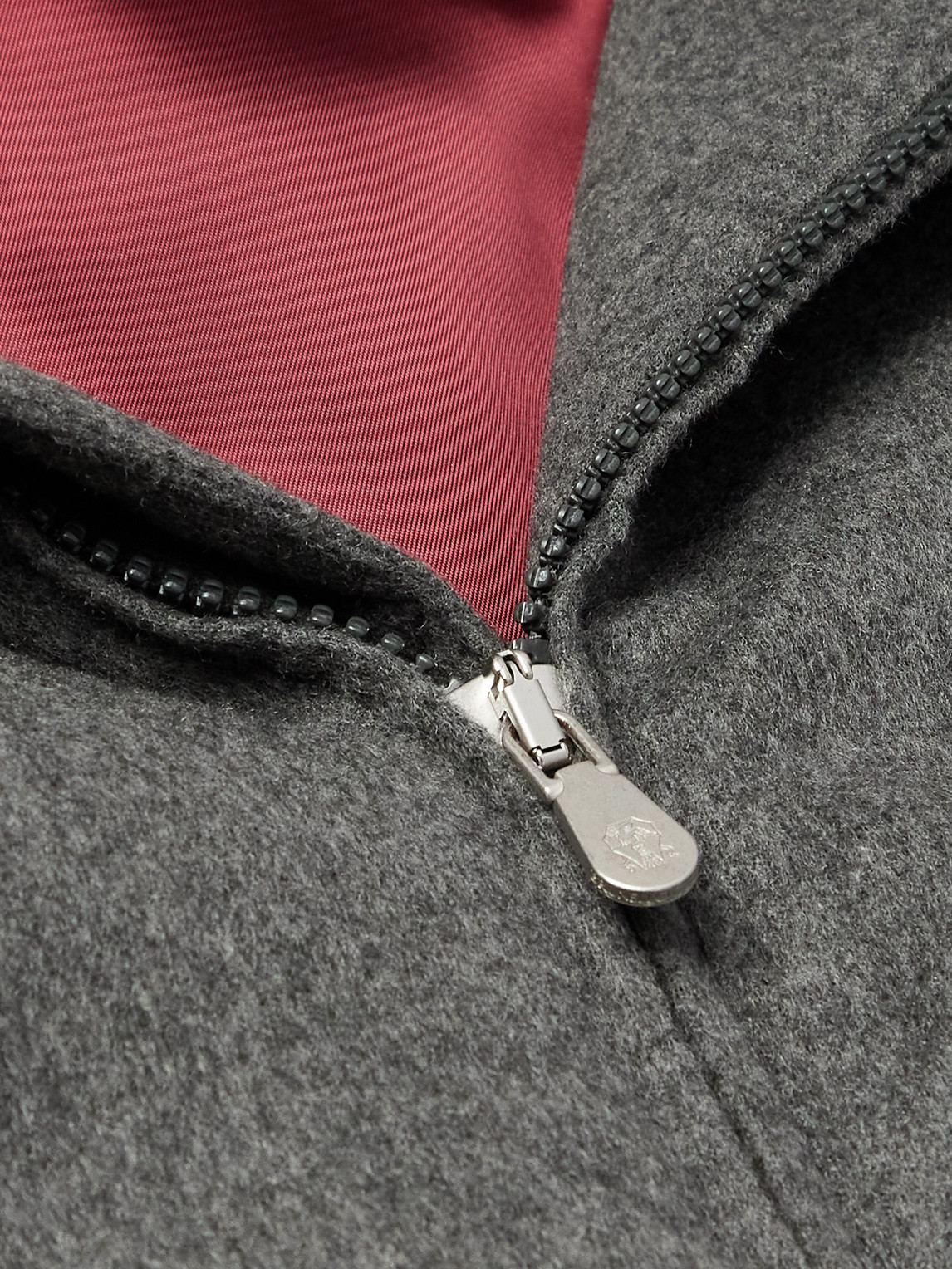 Shop Brunello Cucinelli Shearling-trimmed Padded Cashmere Bomber Jacket In Gray