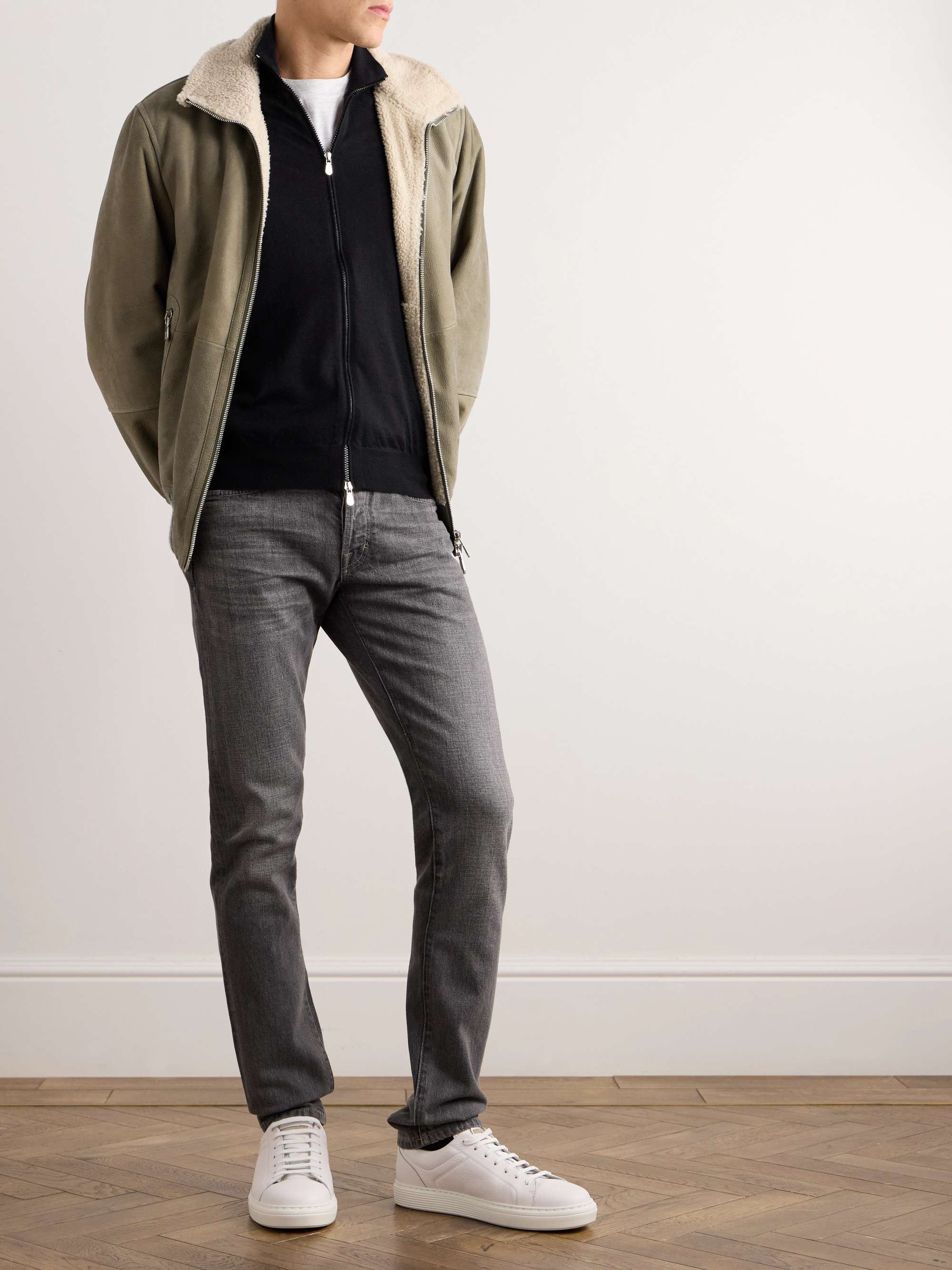BRUNELLO CUCINELLI Slim-Fit Cashmere and Silk-Blend Zip-Up Cardigan