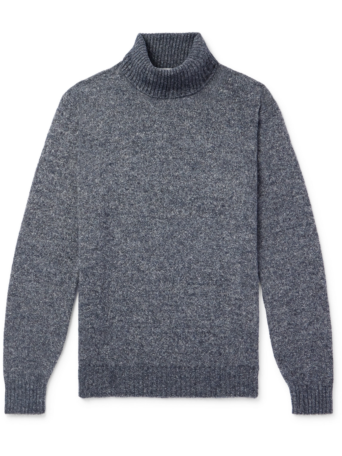 Brunello Cucinelli Knitted Rollneck Sweater In Blue