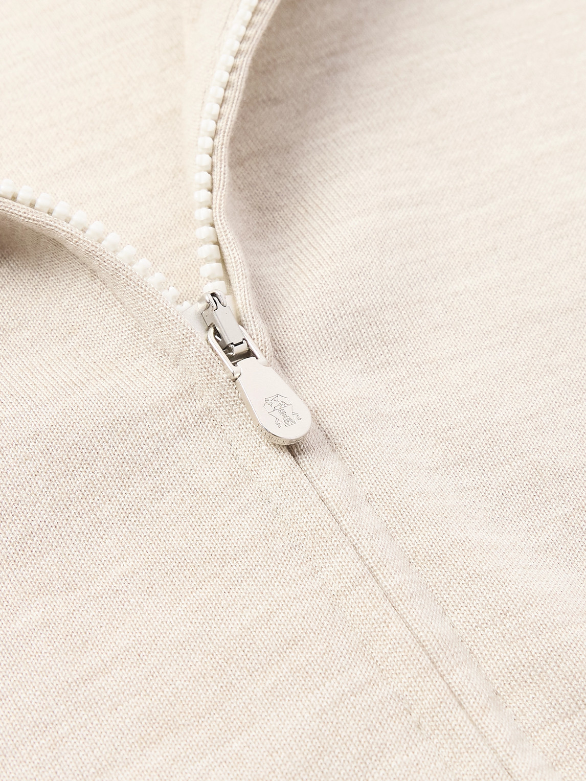 Brunello Cucinelli Cashmere-blend Zip-up Hoodie In Neutrals