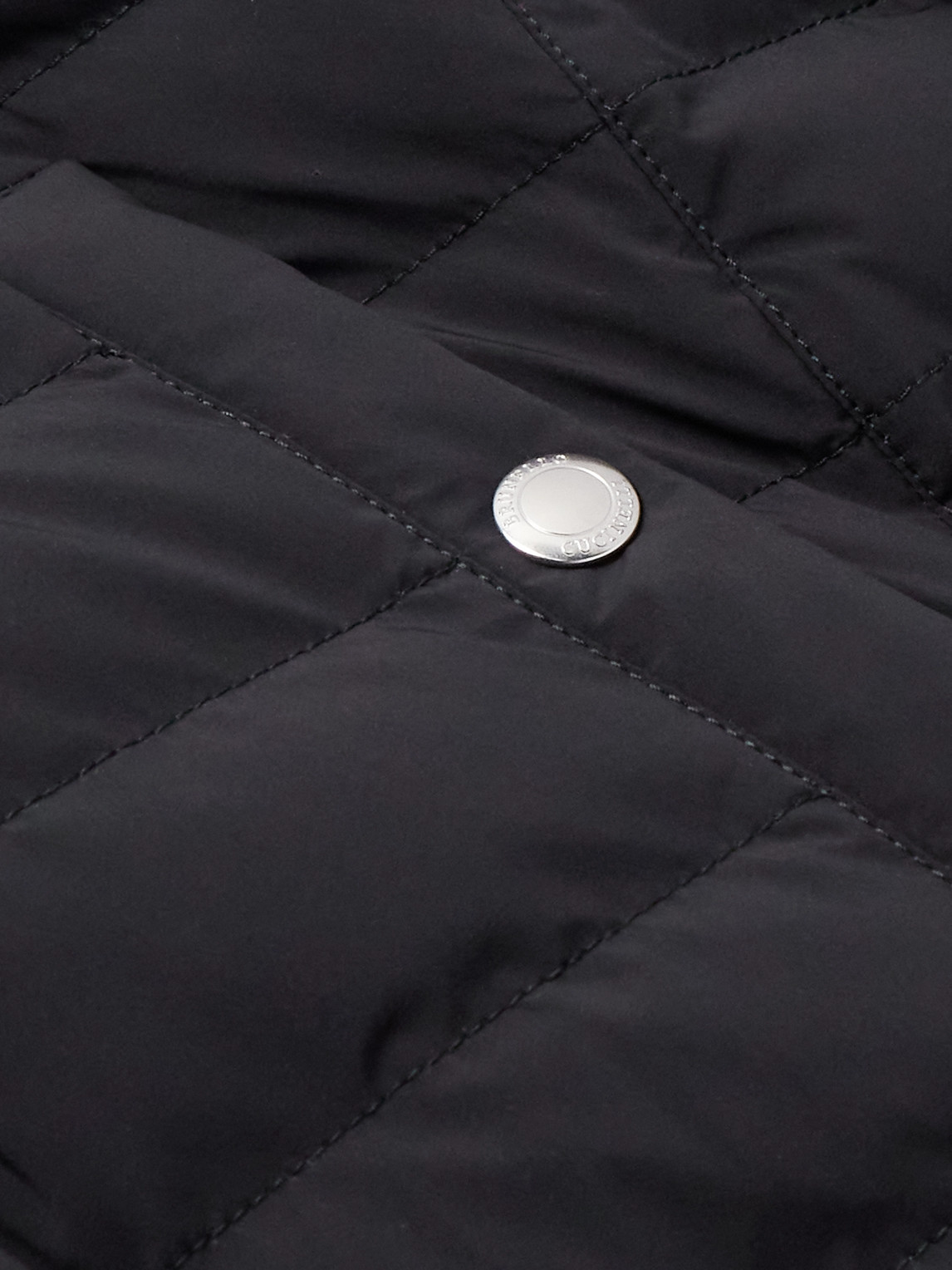 Brunello Cucinelli Quilted Shell Down Shirt Jacket In Black