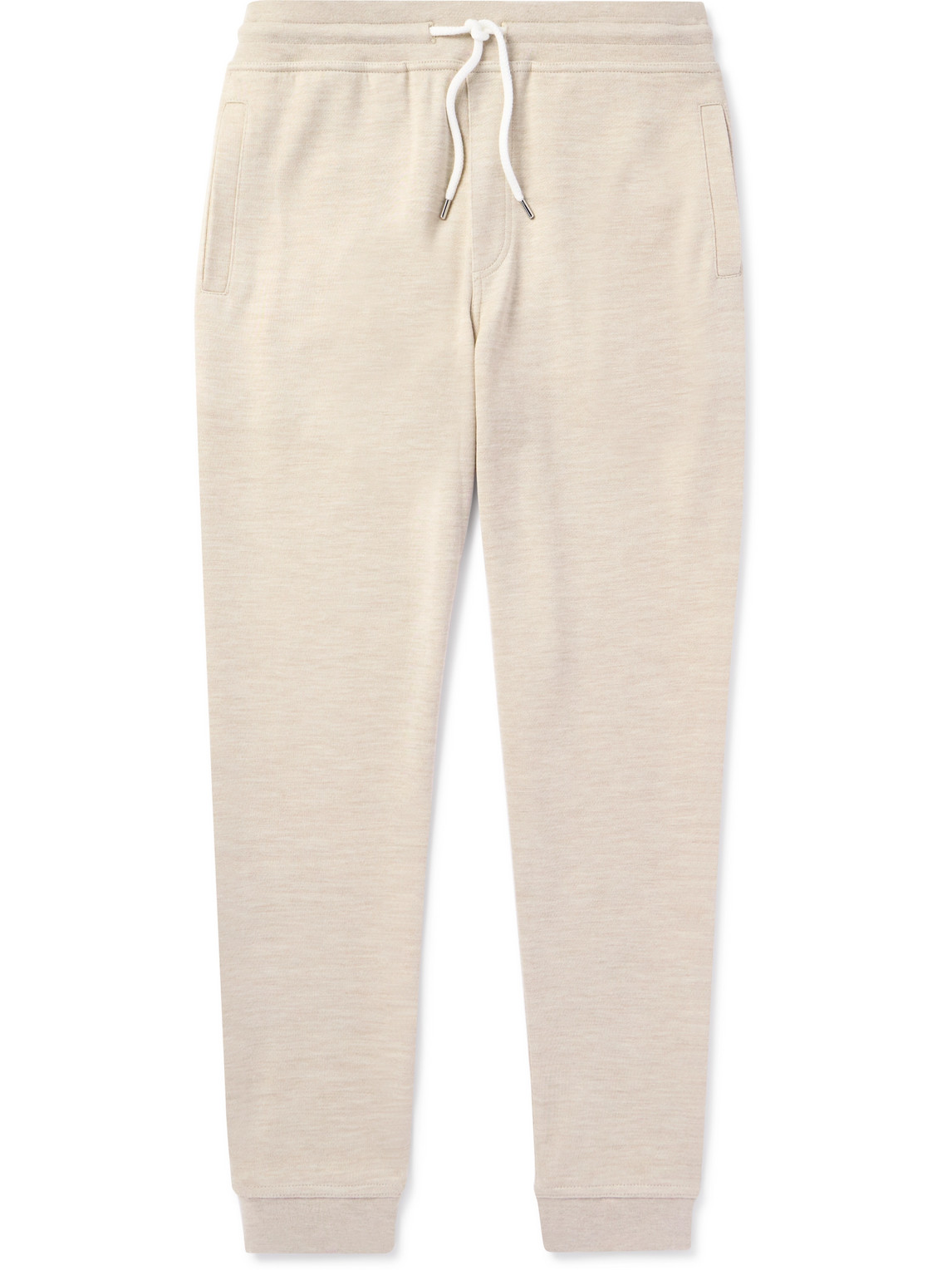Brunello Cucinelli Tapered Cashmere-blend Sweatpants In Neutrals