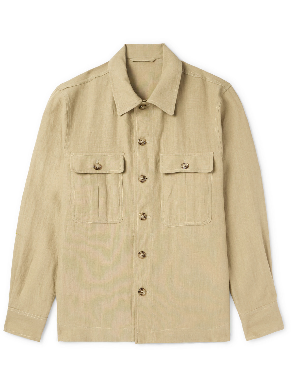 Kingsman Linen Overshirt In Neutrals