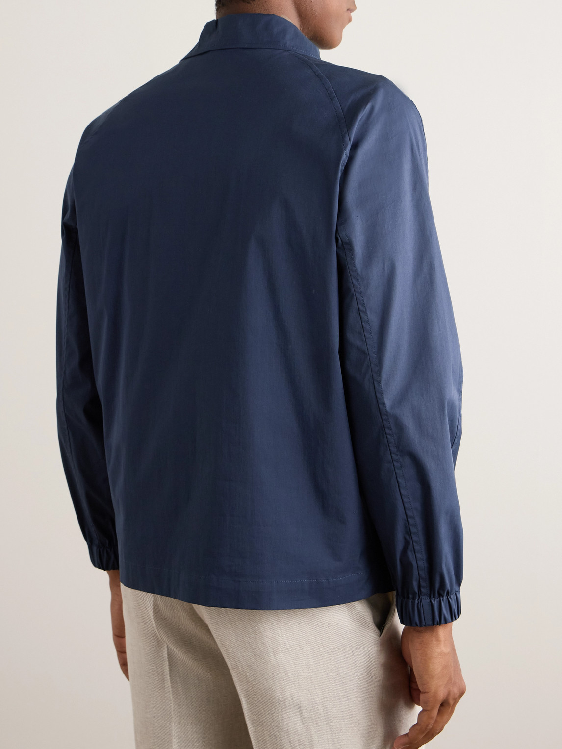 Shop Kingsman Cotton-blend Blouson Jacket In Blue