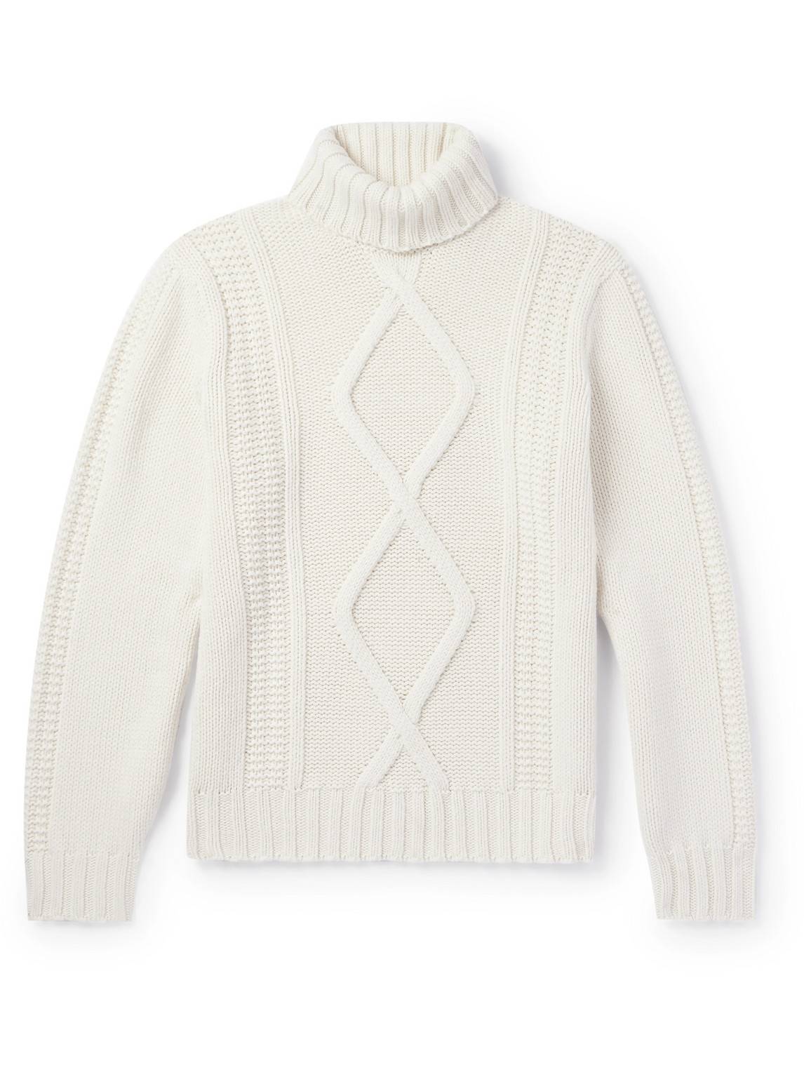 Cable-Knit Cashmere Rollneck Sweater